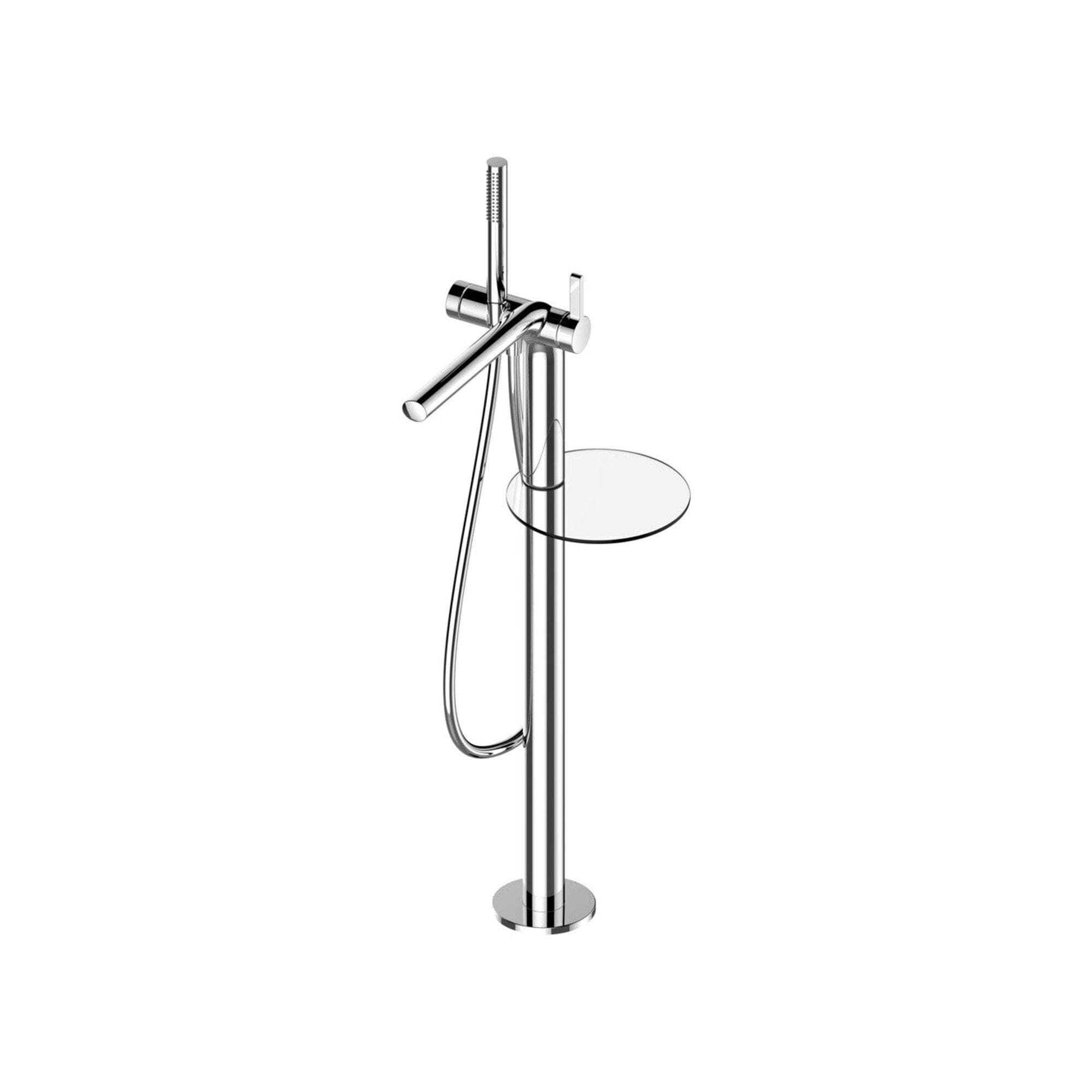 KEUCO Edition 400 Wannenarmatur Schwarzchrom gebürstet Bodenstehend 315mm