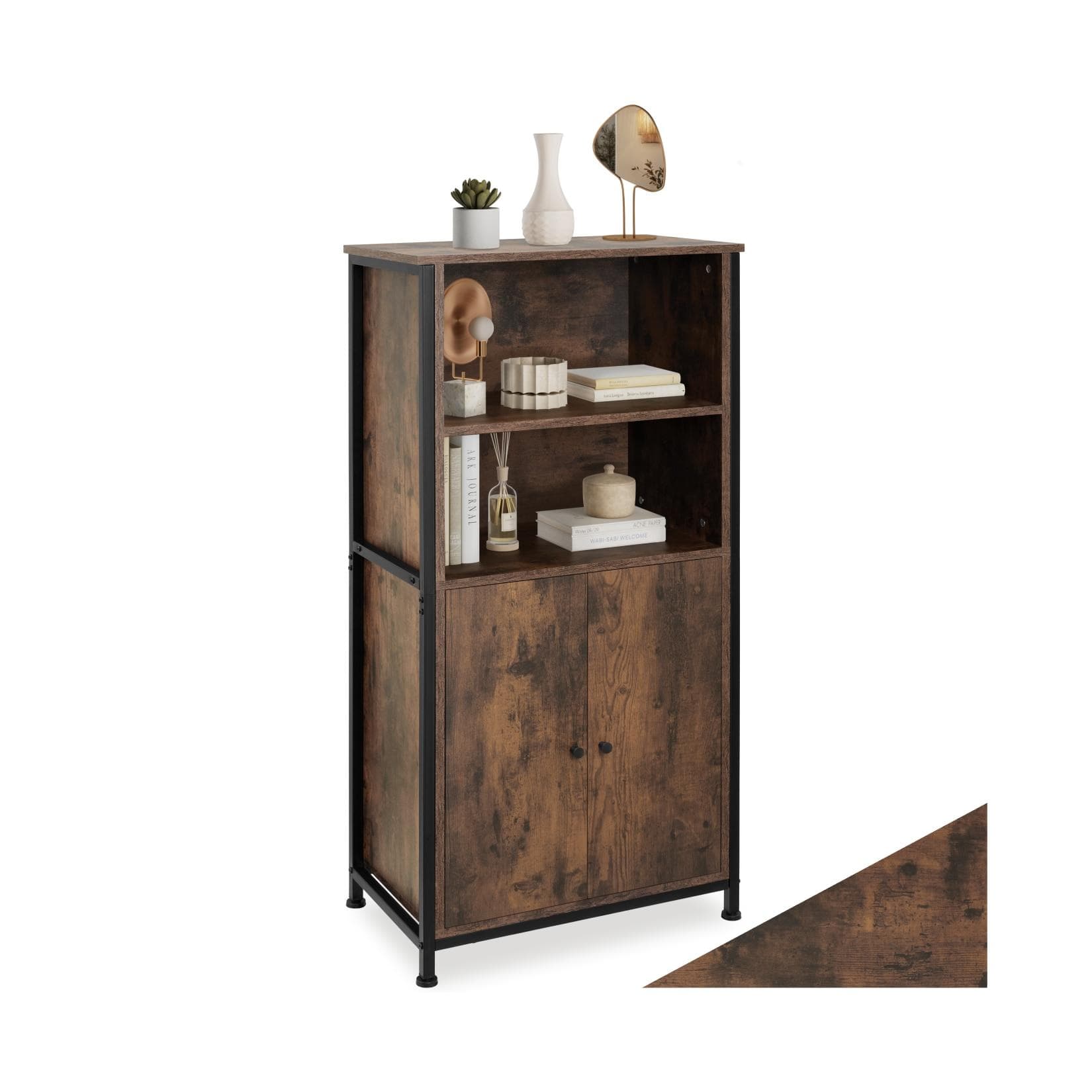 tectake® Highboard Industrial Style 2 offene Fächer