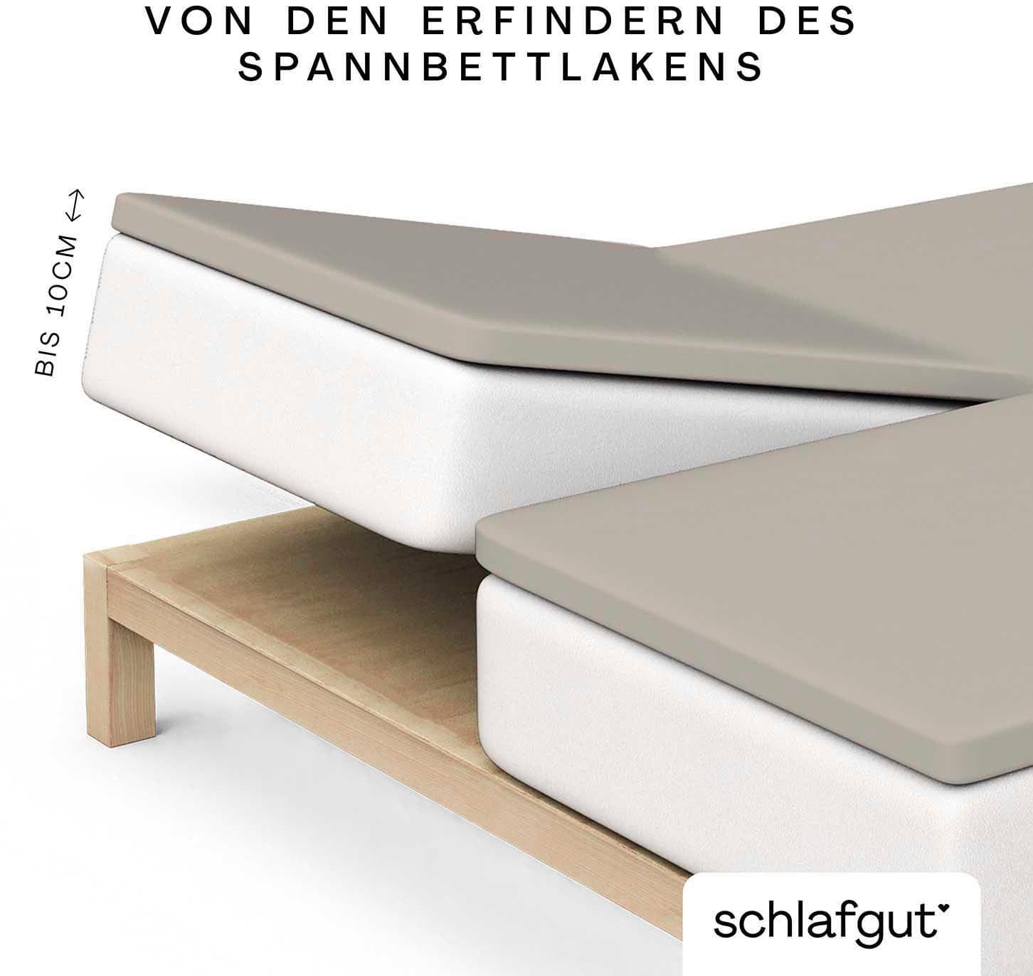 Schlafgut Pure Split-Topper Spannbettlaken Beige Jersey-Elasthan