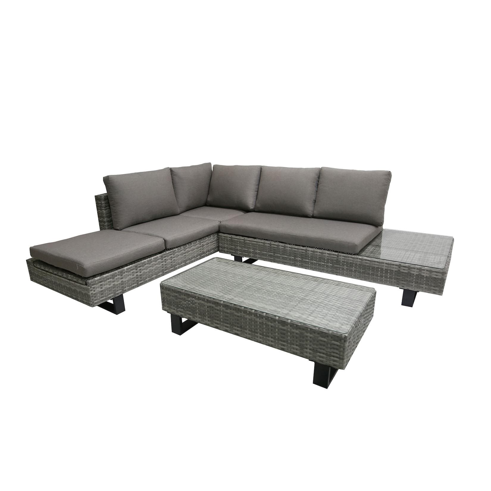 Garden Pleasure Gartenlounge-Set CADIZ Grau Aluminium 3-tlg.
