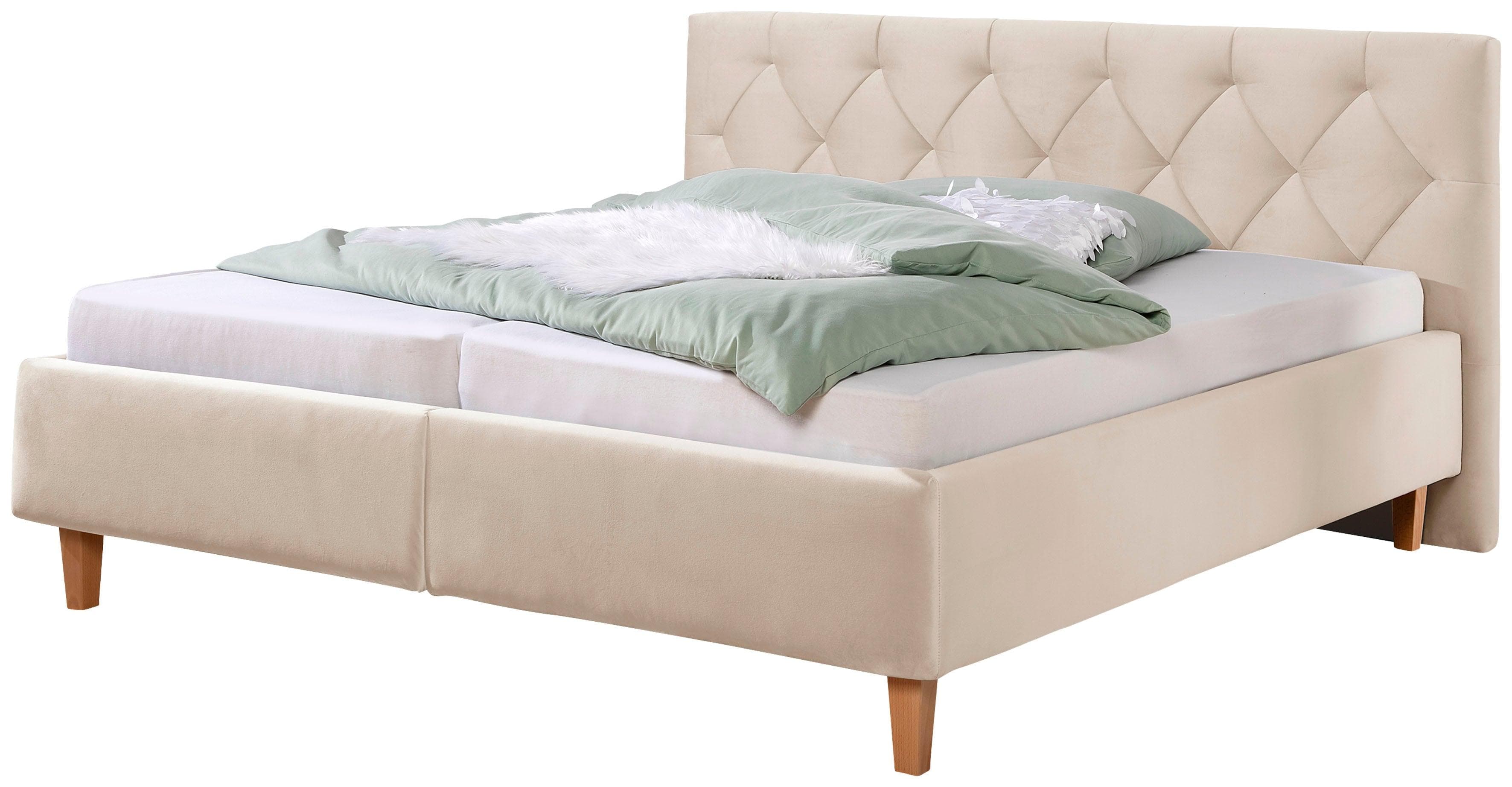 Home affaire Polsterbett Sunley 100 Beige Rautensteppung
