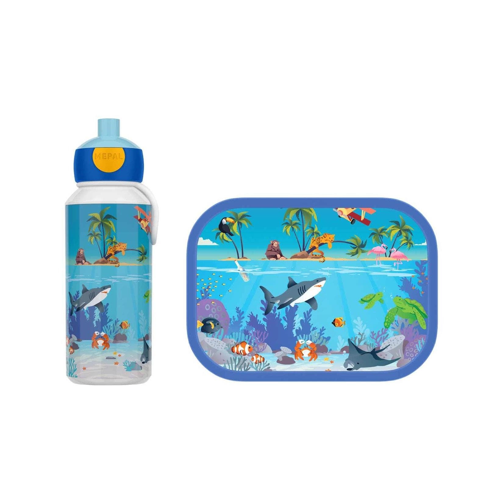 Mepal Lunchset Campus 2er Set mit Pop-Up Trinkflasche und Brotdose