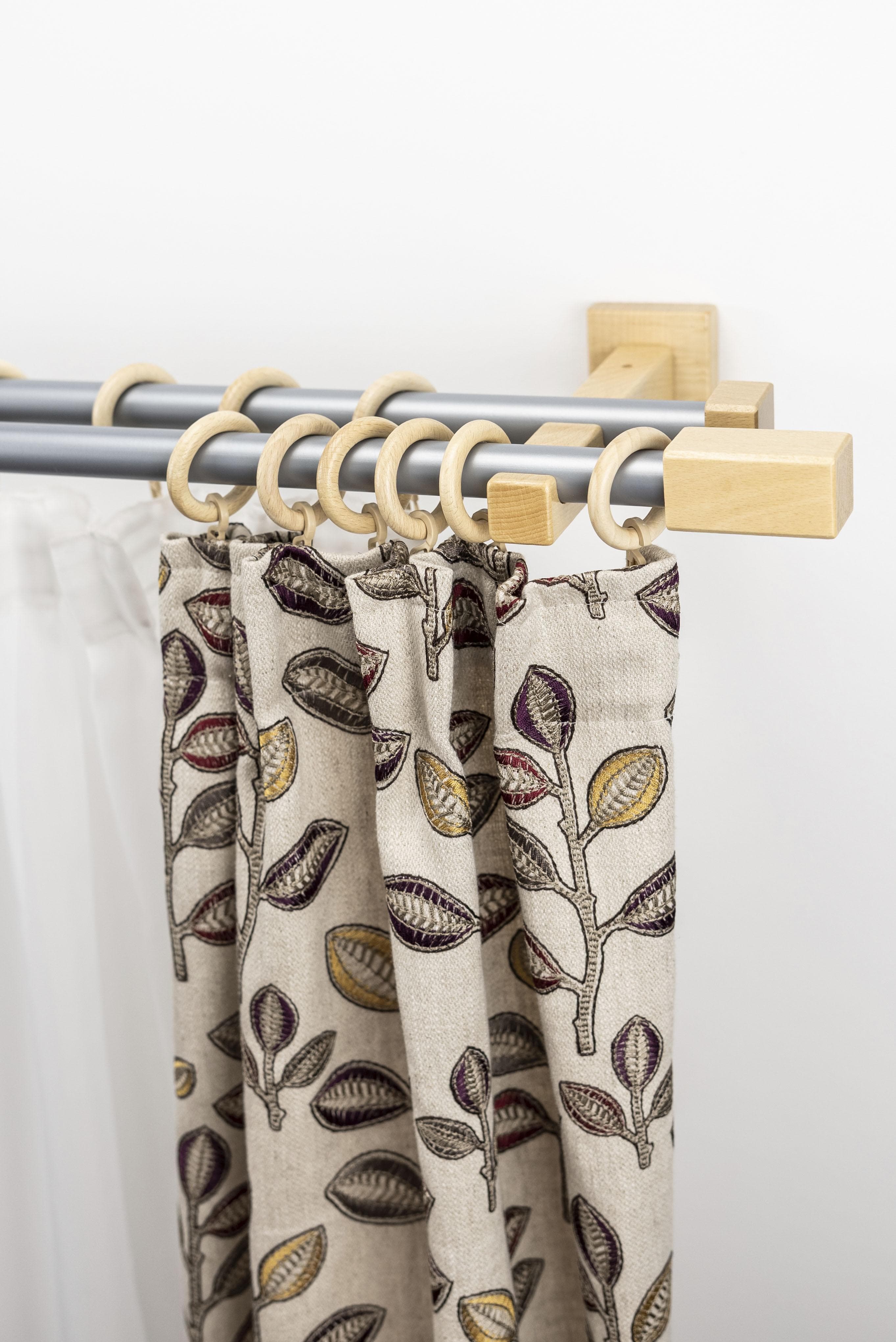 GARESA CUBUS Gardinenstange Beige Chrom 160cm