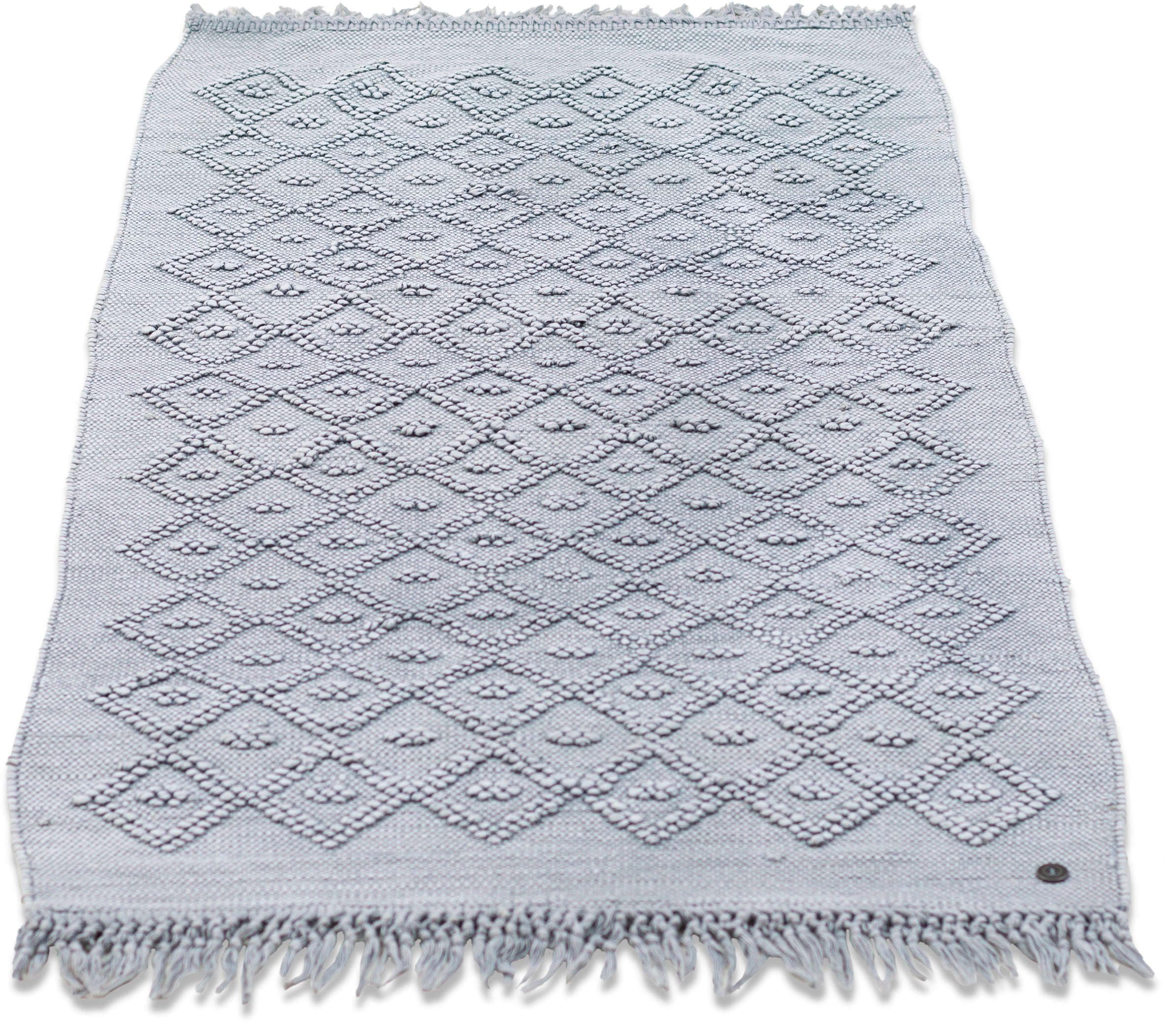 TOM TAILOR HOME Badematte Vintage Wash Grau Rautenmuster