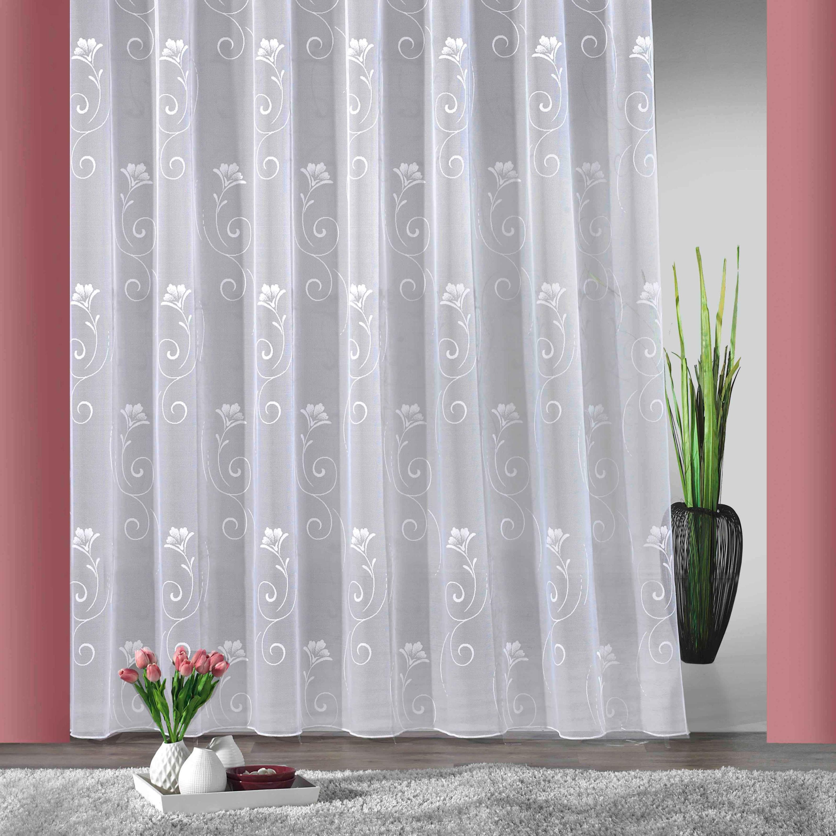 Weckbrodt Gardine Lilly Weiß Jacquard Polyester