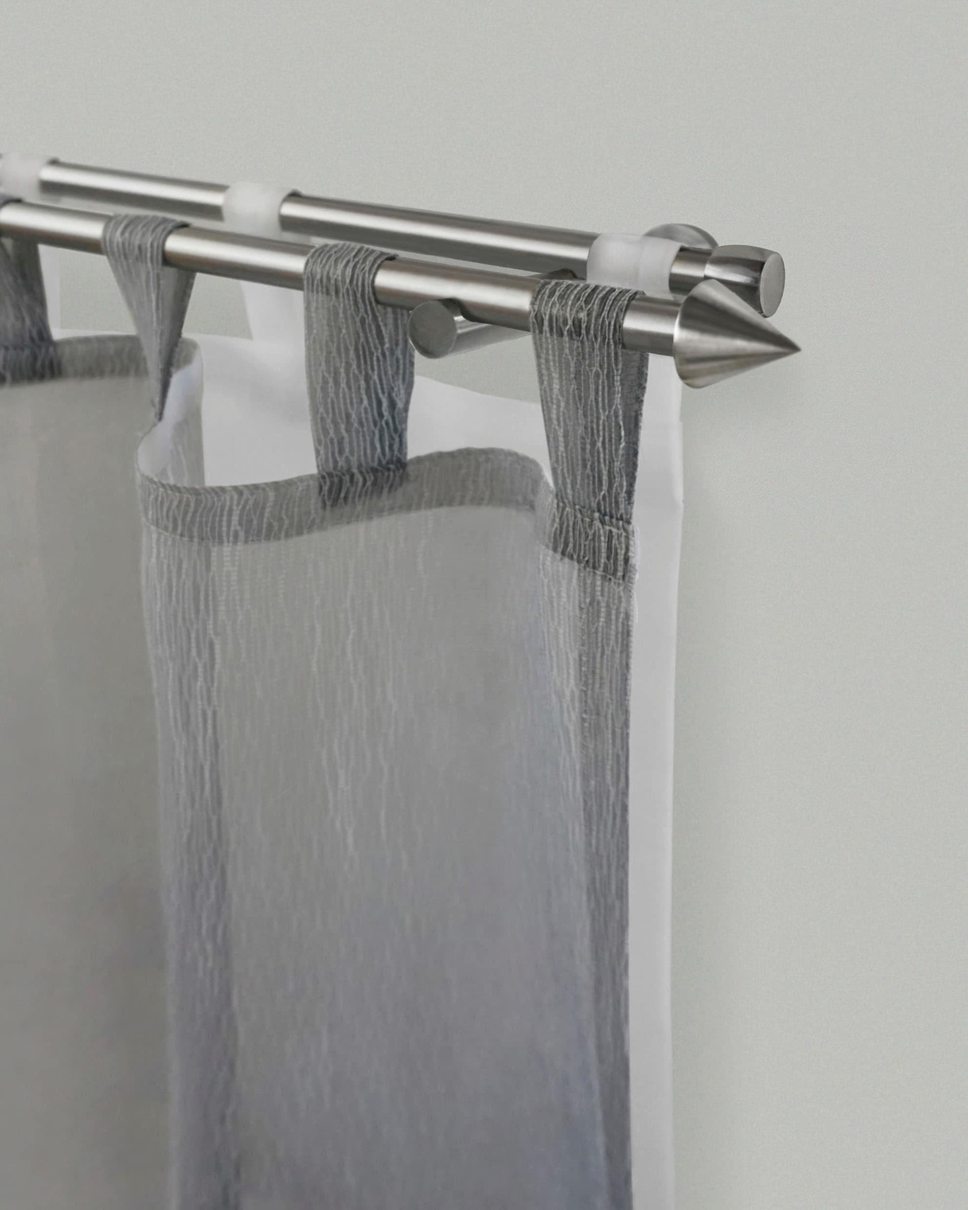 Moderne Gardinenstange aus Metall und Edelstahl, Silber, 340 cm