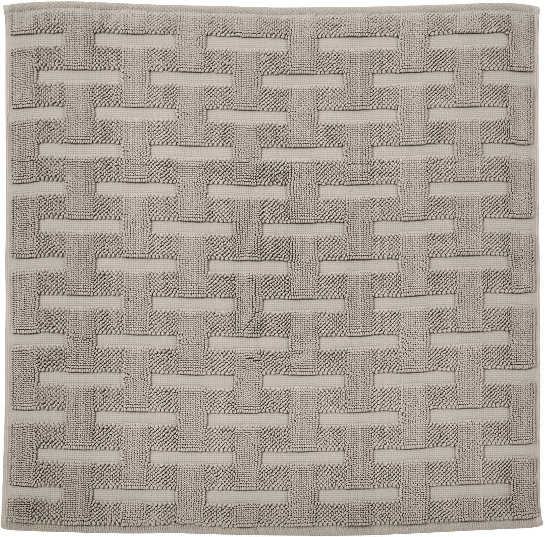 DONE. Delia Badematte Taupe 70x70cm Baumwolle Hoch-Tief-Effekt