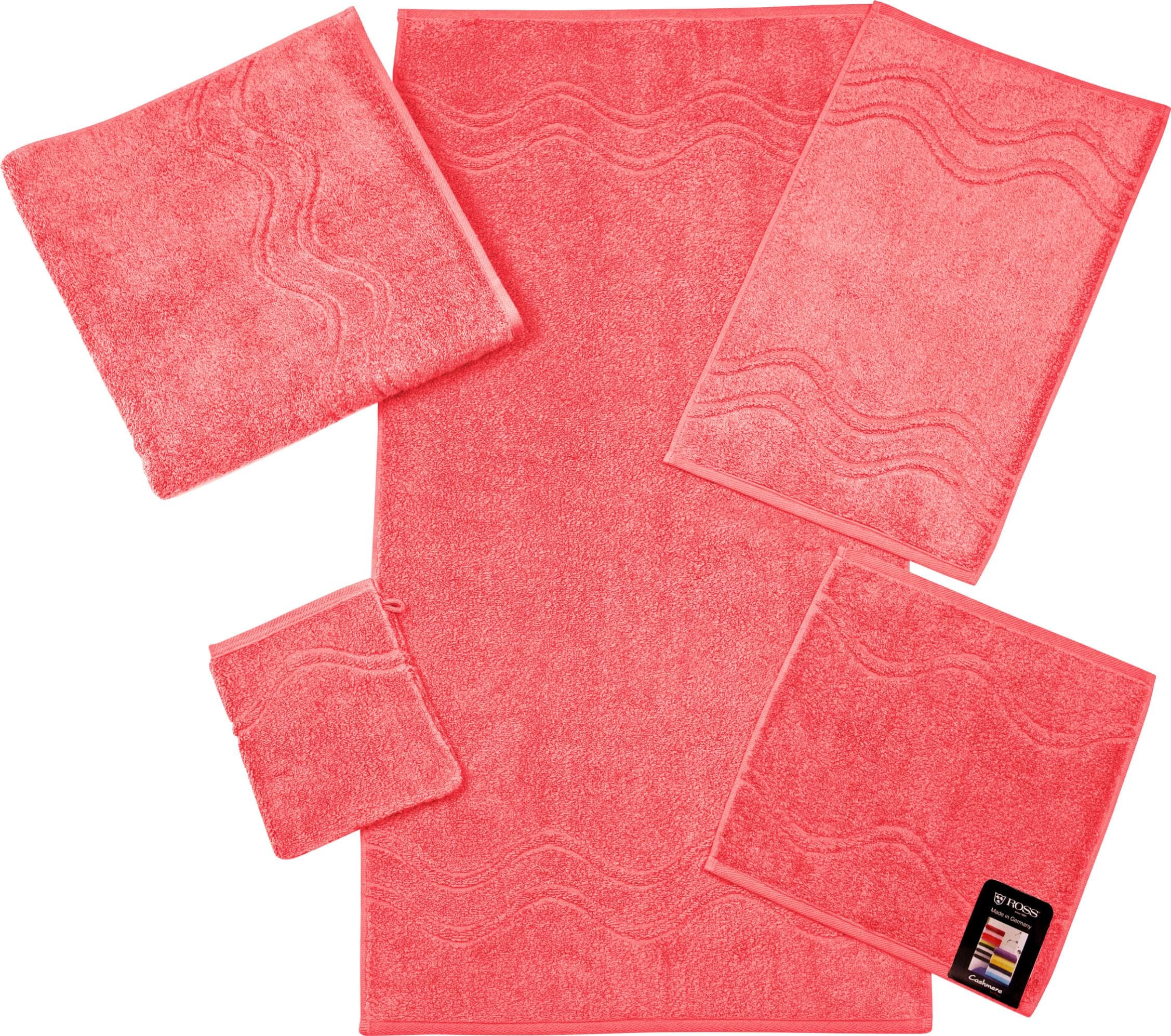 ROSS Cashmere Feeling Waschlappen 6er Set Rosa Frottier