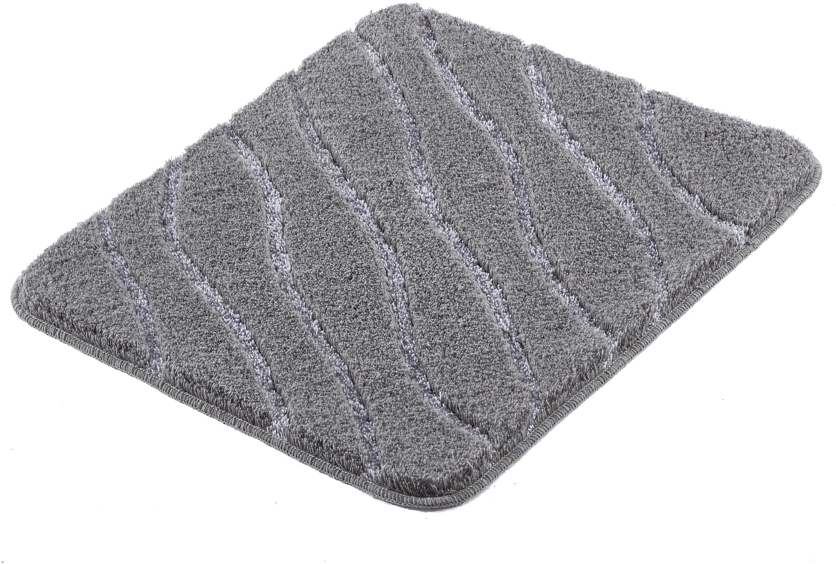 Kleine Wolke Badematte Tram Anthrazit Wellen-Design Polyacryl