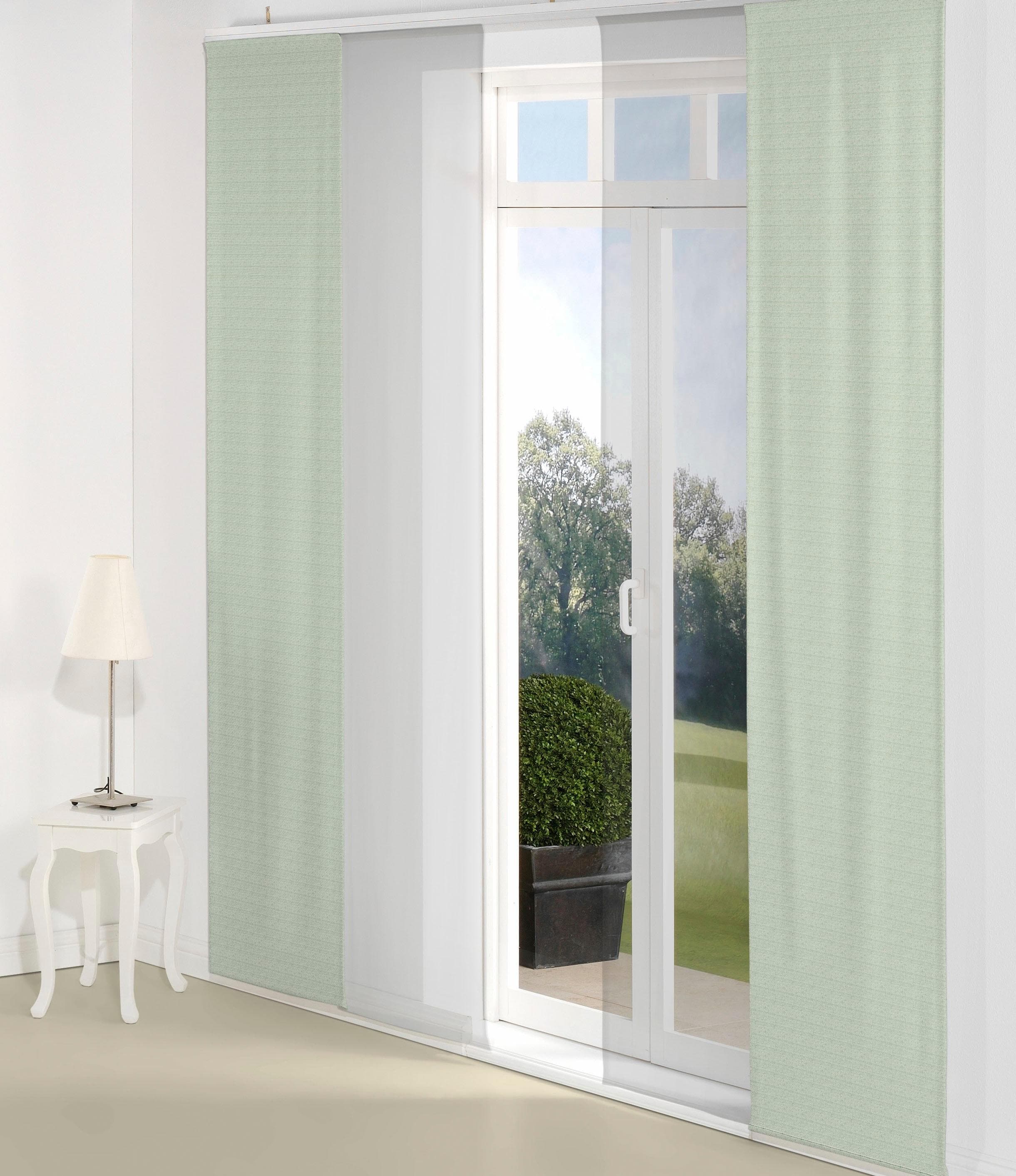 Schiebegardine WIRTH Berwick Grün Jacquard Baumwolle Polyester