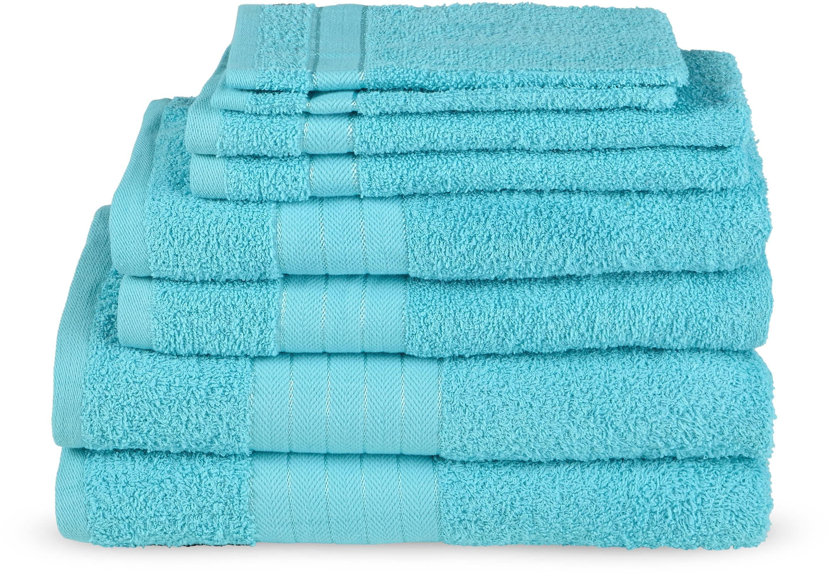 Handtuch Set EMOTION Uni türkis 8-tlg. Frottee 100% Baumwolle
