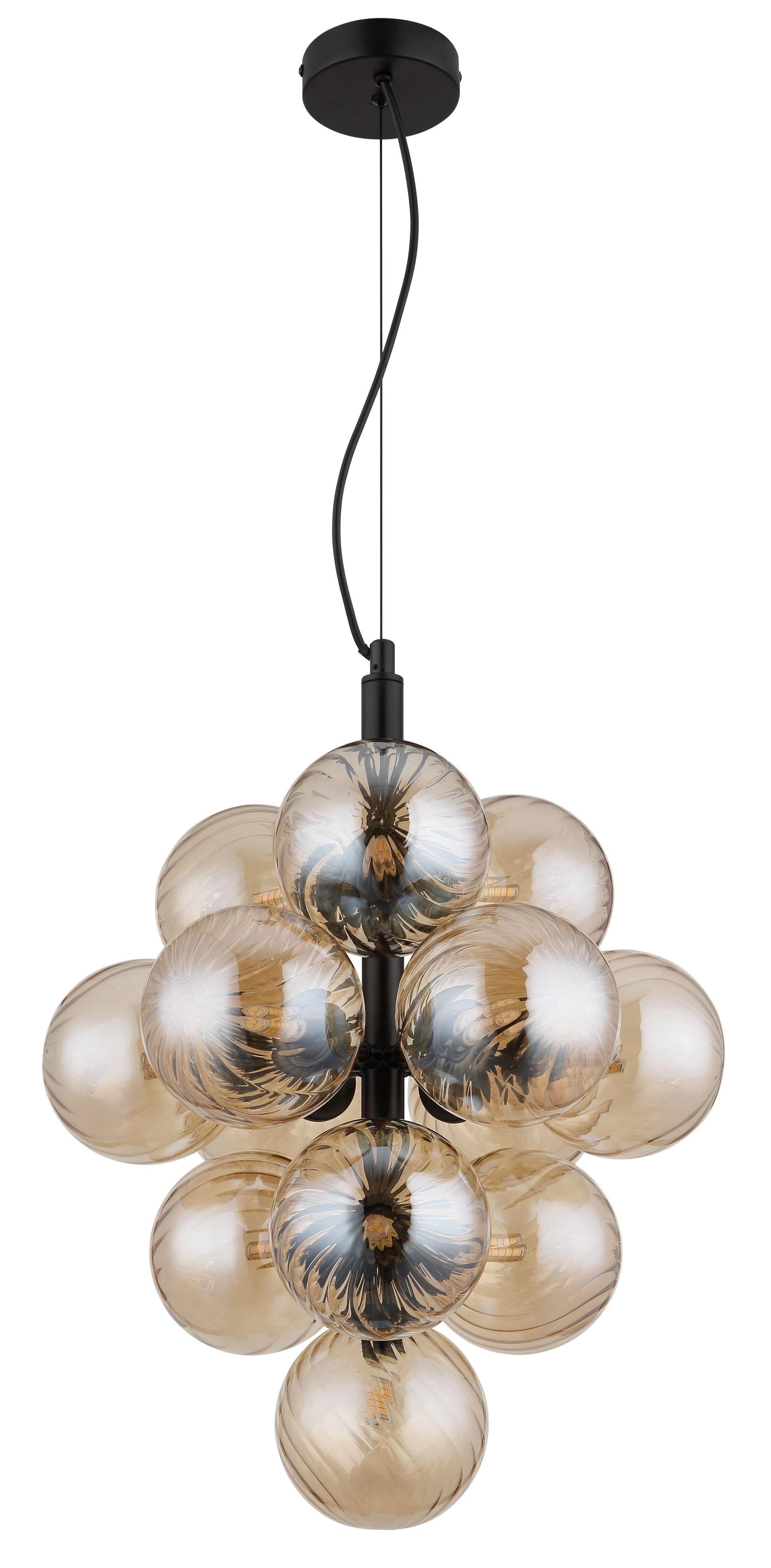 GLOBO LIGHTING CONOR Pendelleuchte Amber Glas Metall