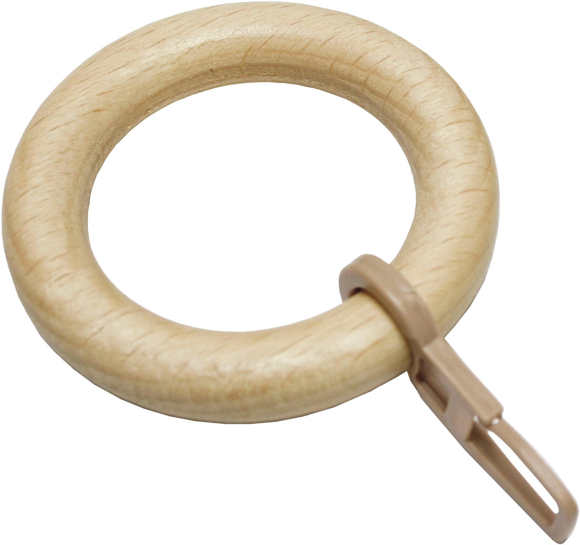 Gardinenring GARDINIA Lugano Holz Beige Natur 2,8cm 10er Set