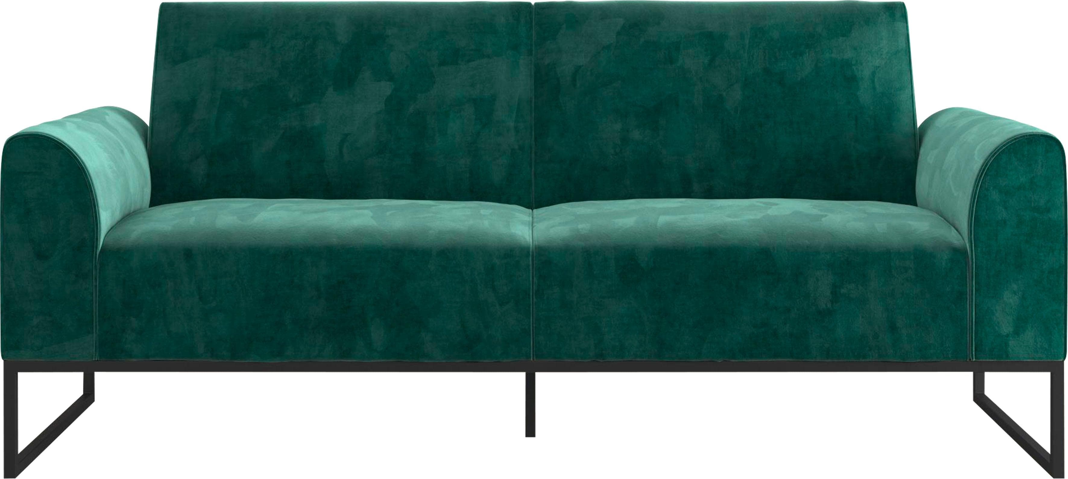 Schlafsofa Adley Veloursstoff Petrol/Schwarz Schlaffunktion