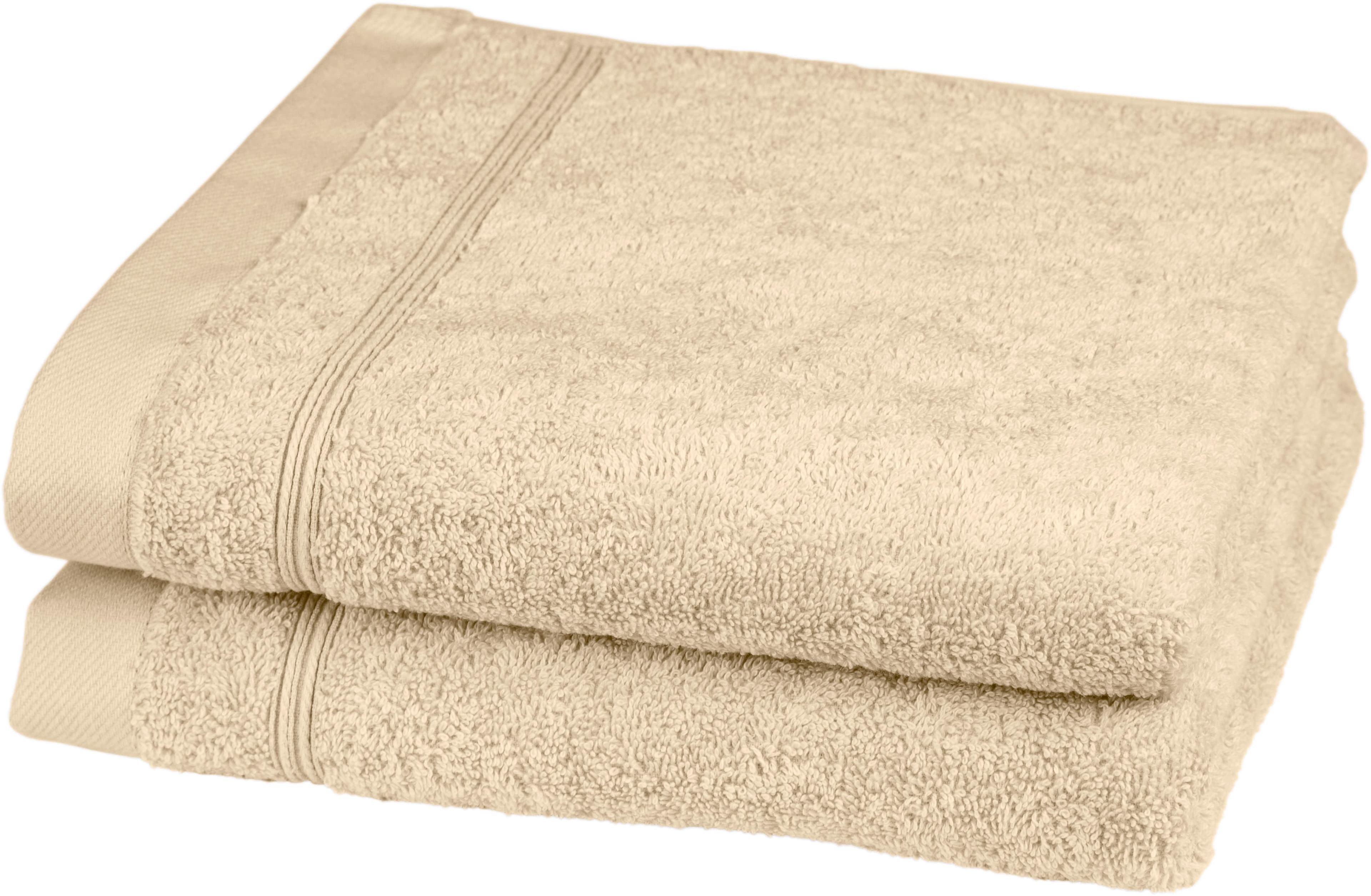 ROSS Rubin Handtücher Set 2-tlg. Beige 100% Baumwolle Frottier