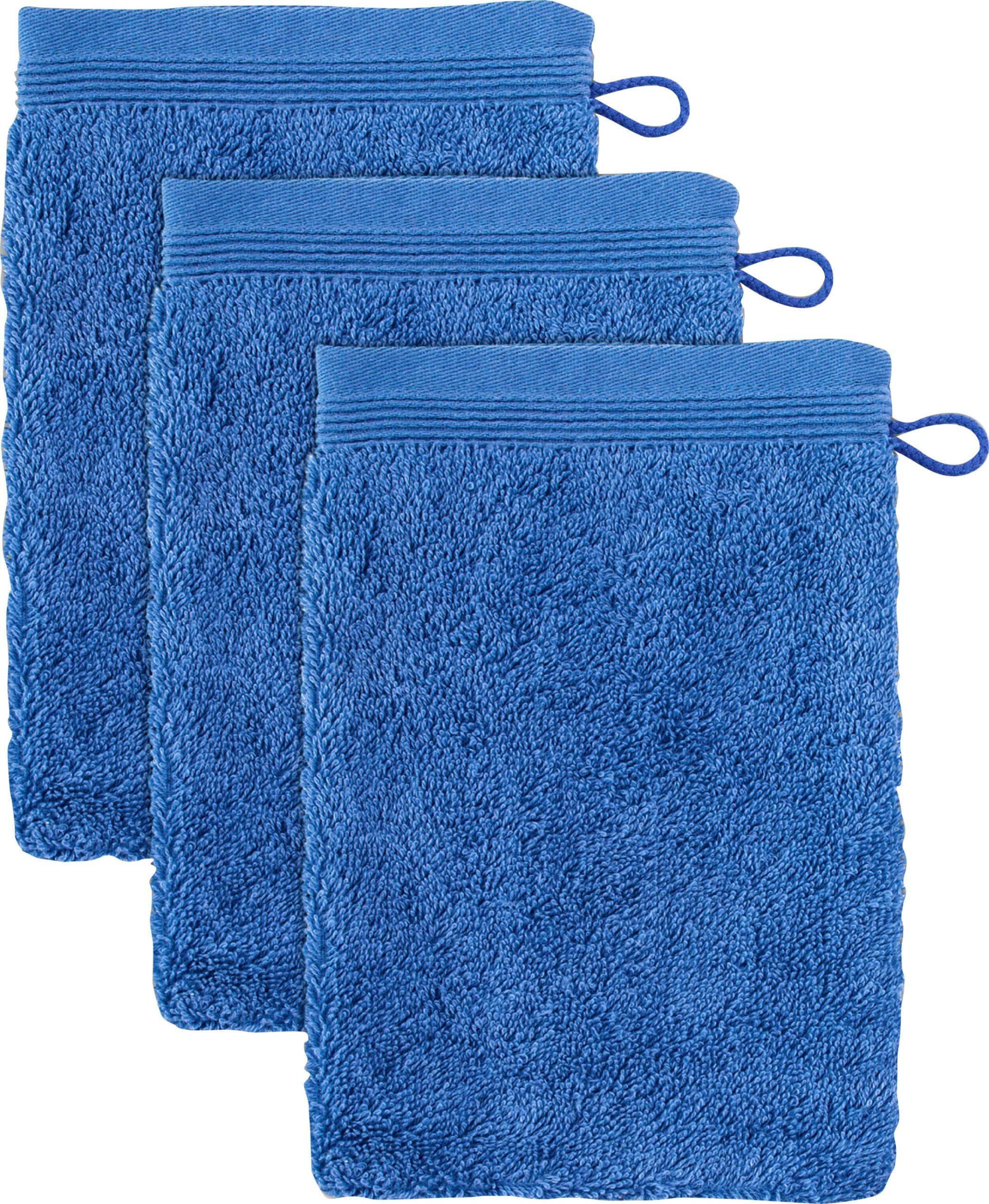 Möve Superwuschel Waschhandschuh Set 3-tlg. Cornflower Blau Baumwolle