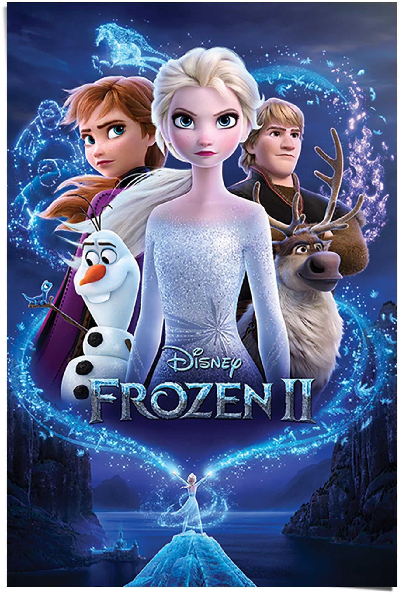 Poster REINDERS "Frozen 2 Filmplakat - Disney - Elsa - Anna" Blau