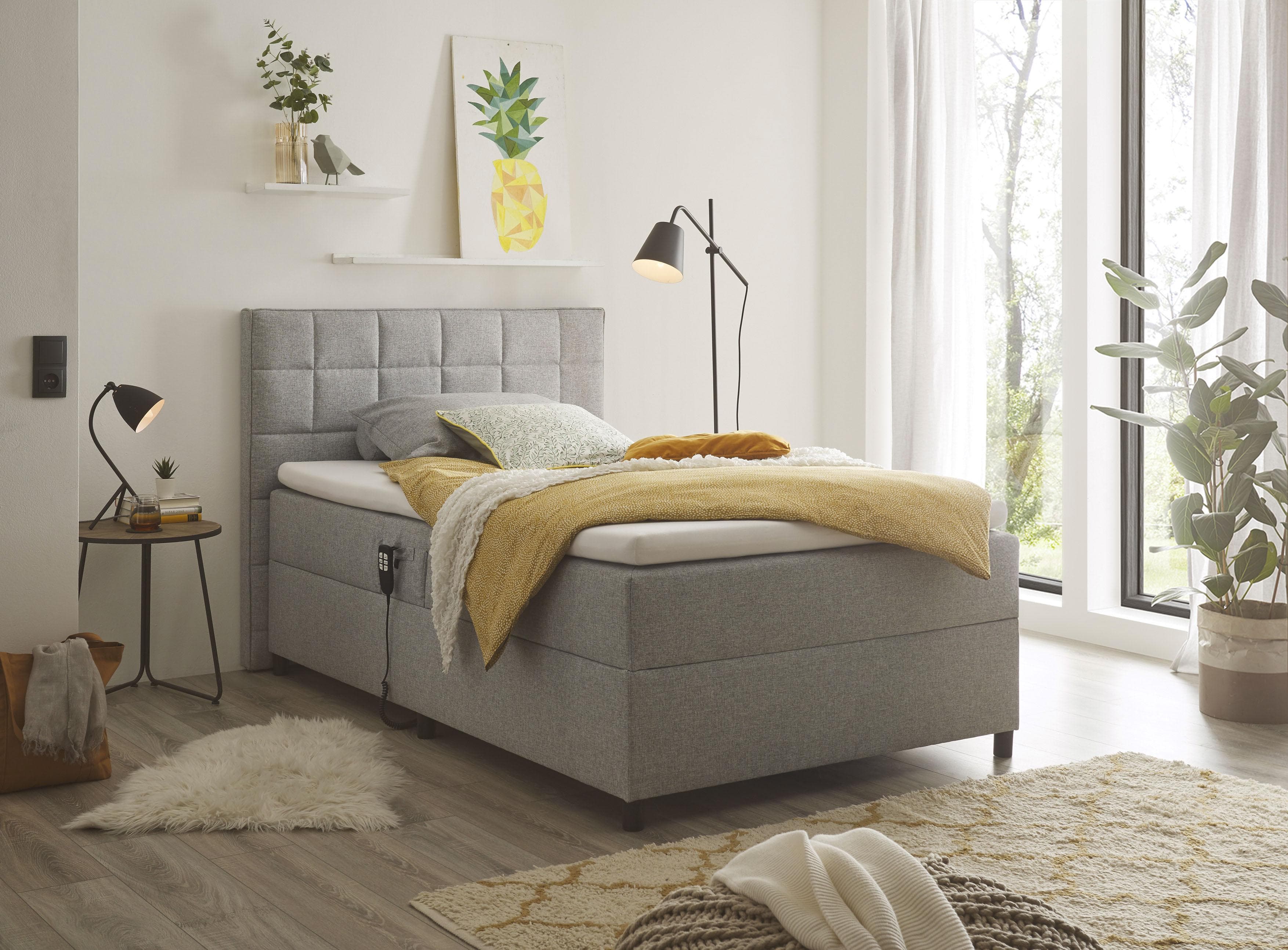 ED EXCITING DESIGN Boxbett Mariborsko Grau Elektrisch Verstellbar
