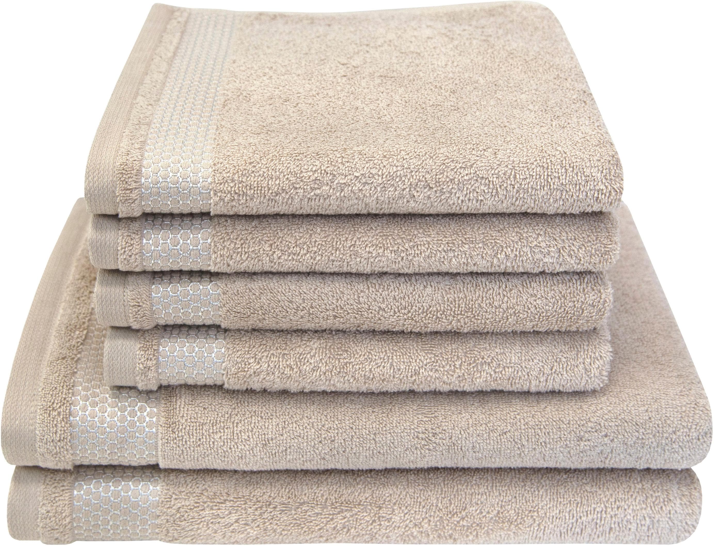 DYCKHOFF Handtuch Set Gloss 6-tlg. Beige Walkfrottier