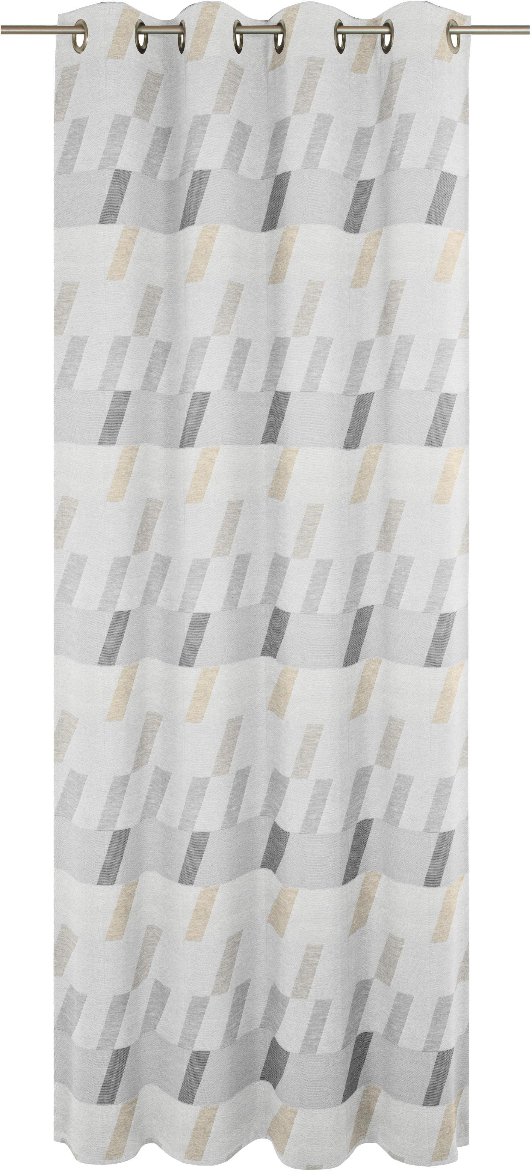 Vorhang WIRTH Bray Hellgrau Jacquard Polyester Baumwolle