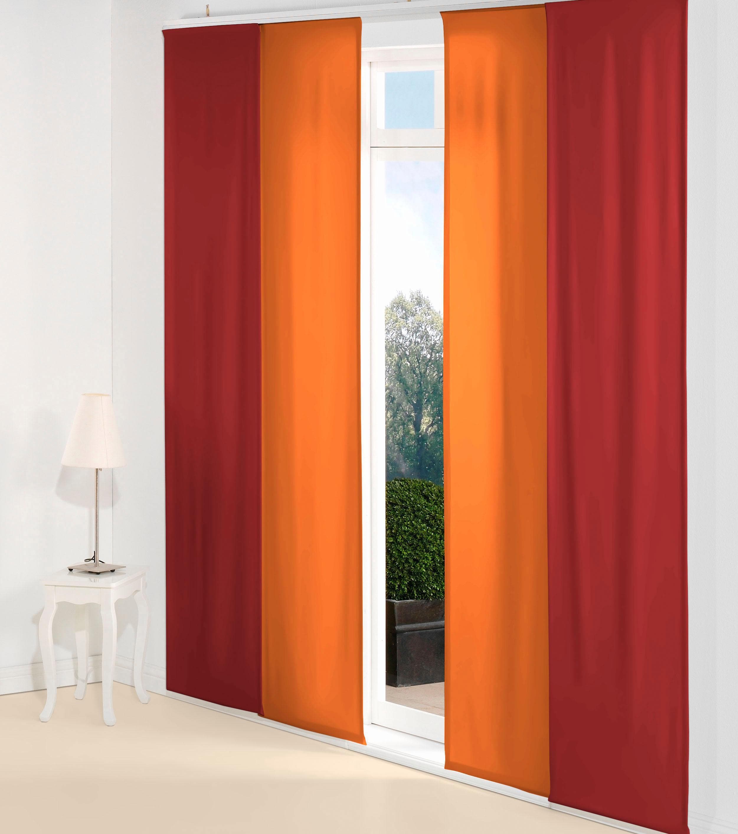 Schiebegardine WIRTH "Dim out" Gr. 3 Rot Polyester inkl. Beschwerungsstange