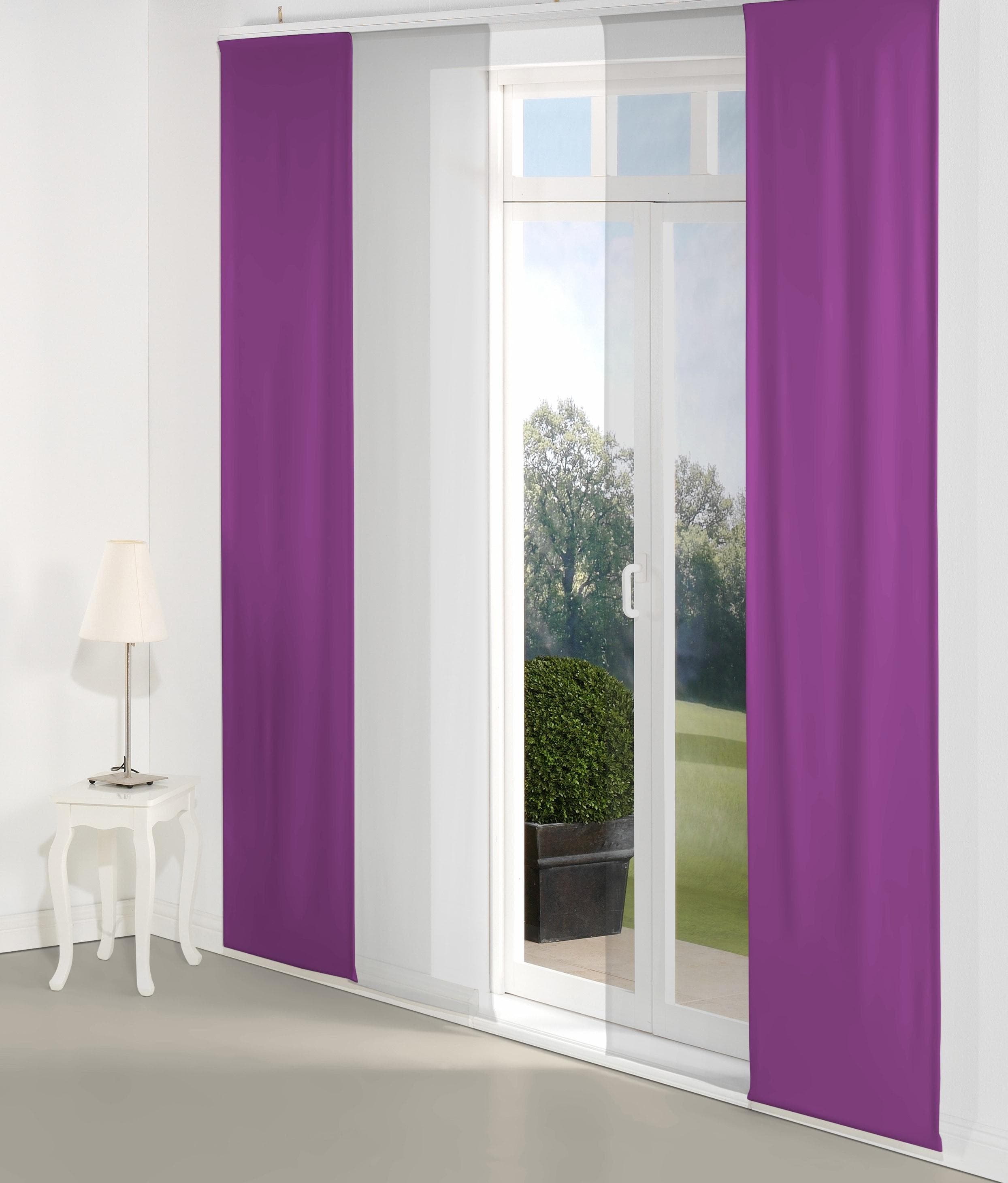 Schiebegardine WIRTH "Dim out" Lila Polyester 60x175cm inkl. Beschwerungsstange