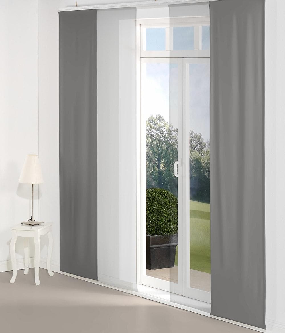 WIRTH Schiebegardine Dim Out Grau 60x145cm Polyester