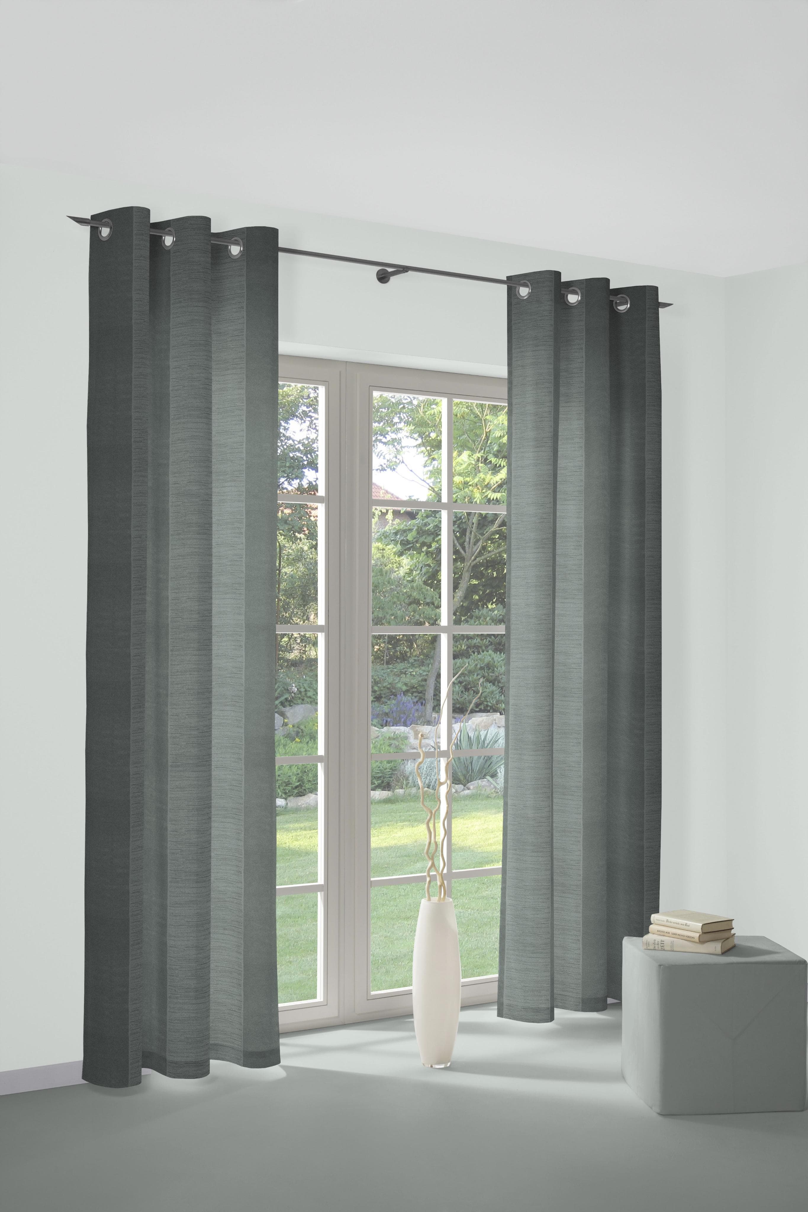 WIRTH Vorhang Niederau Blau Jacquard Blockstreifen