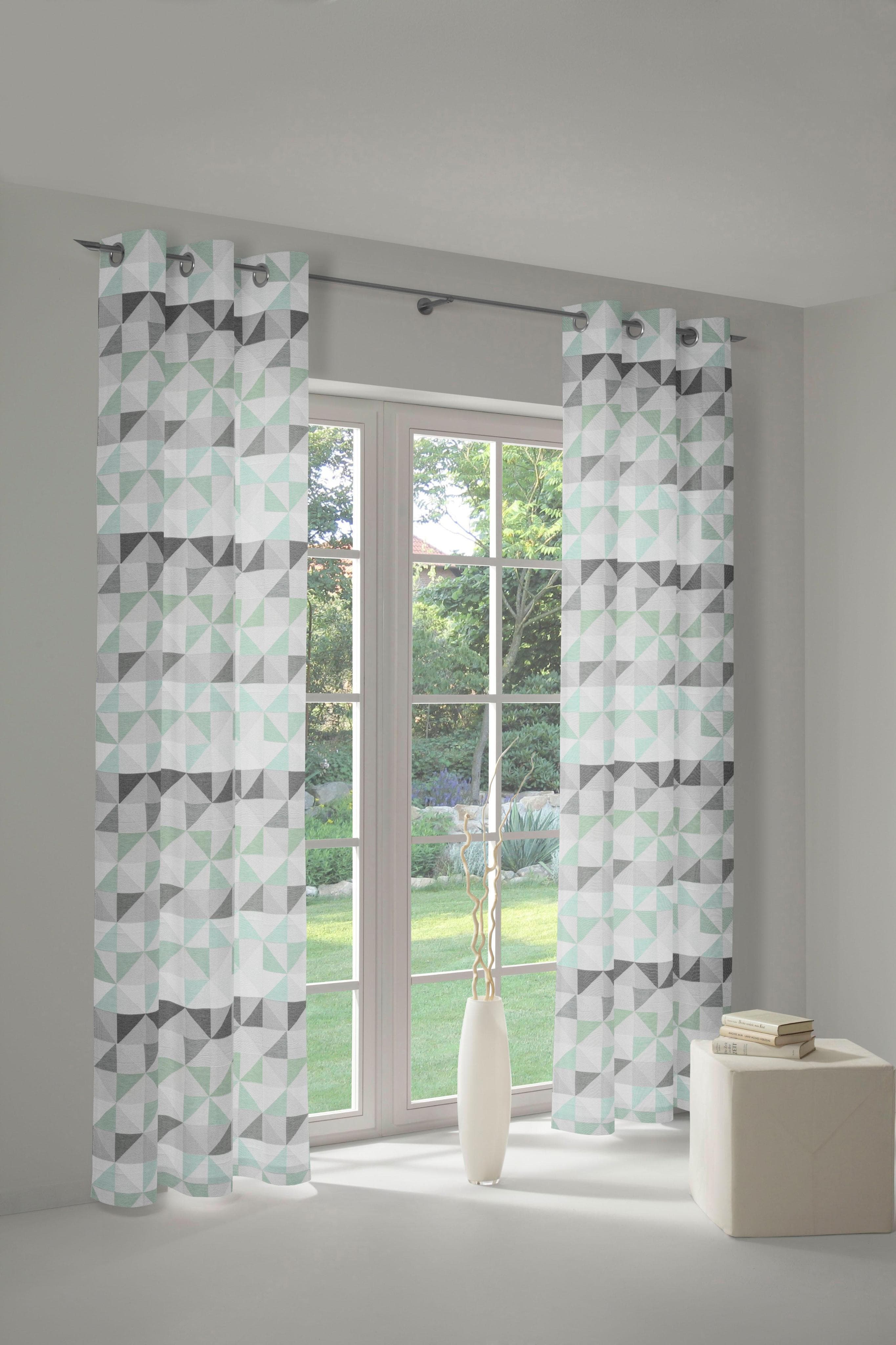 Vorhang WIRTH Berlare Mint Jacquard Baumwolle Polyester