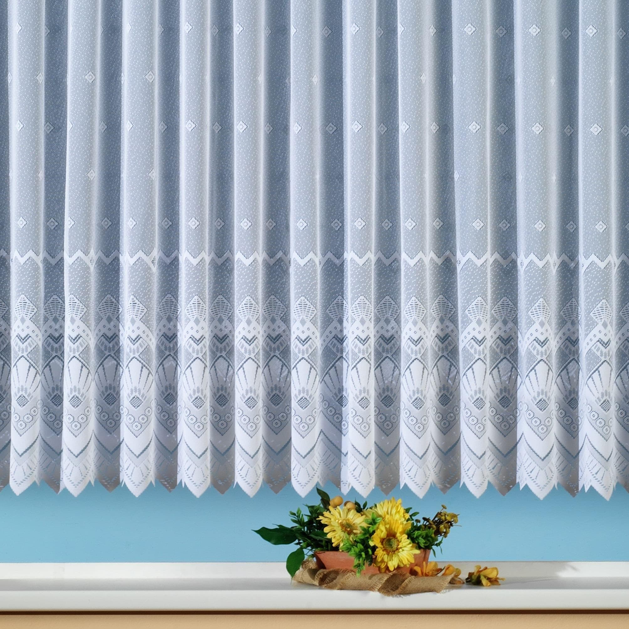 Gardine WECKBRODT "London" Jacquard Polyester Weiß