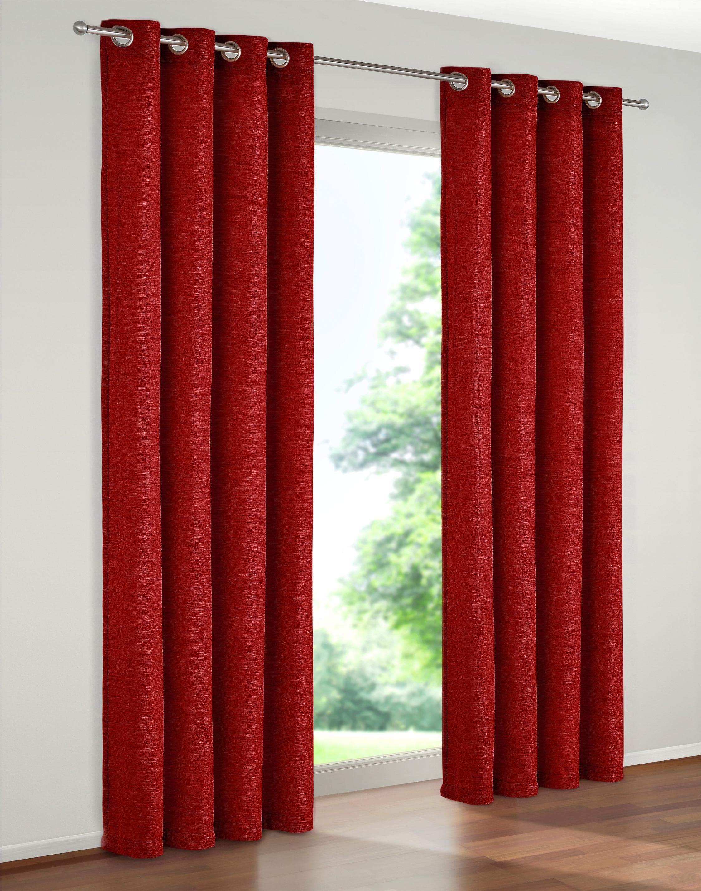 WIRTH Vorhang Holmsund 288g/qm Rot Chenille Gardine