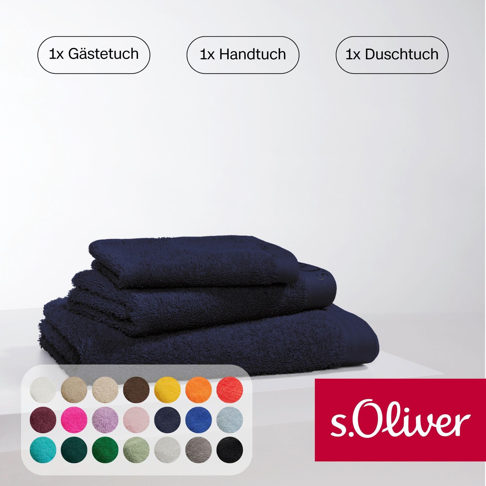 Elegantes Handtuch-Set aus Baumwolle in Marineblau