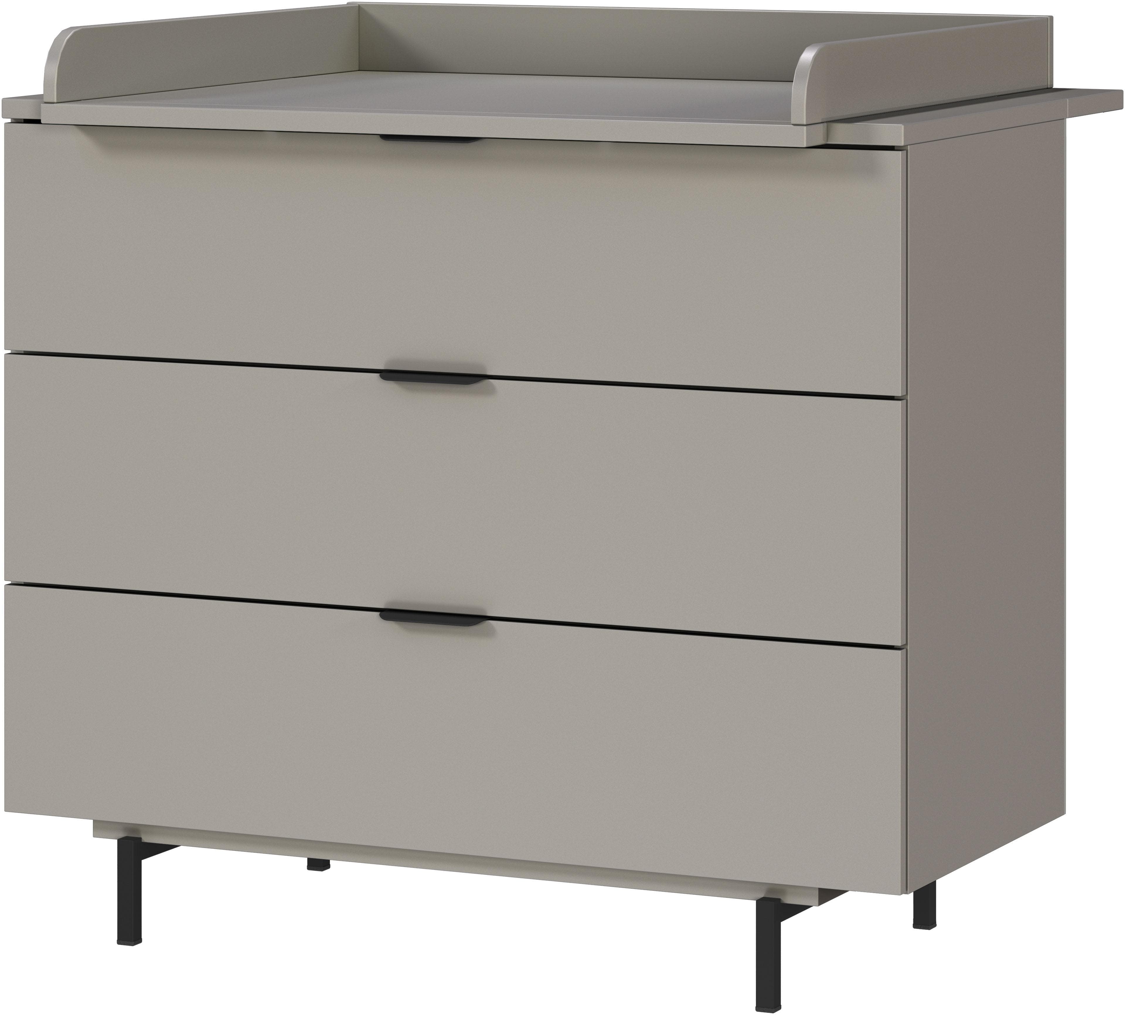 Germania Tomino Wickelkommode Grau mit Soft-Close und abnehmbarer Wickelfläche
