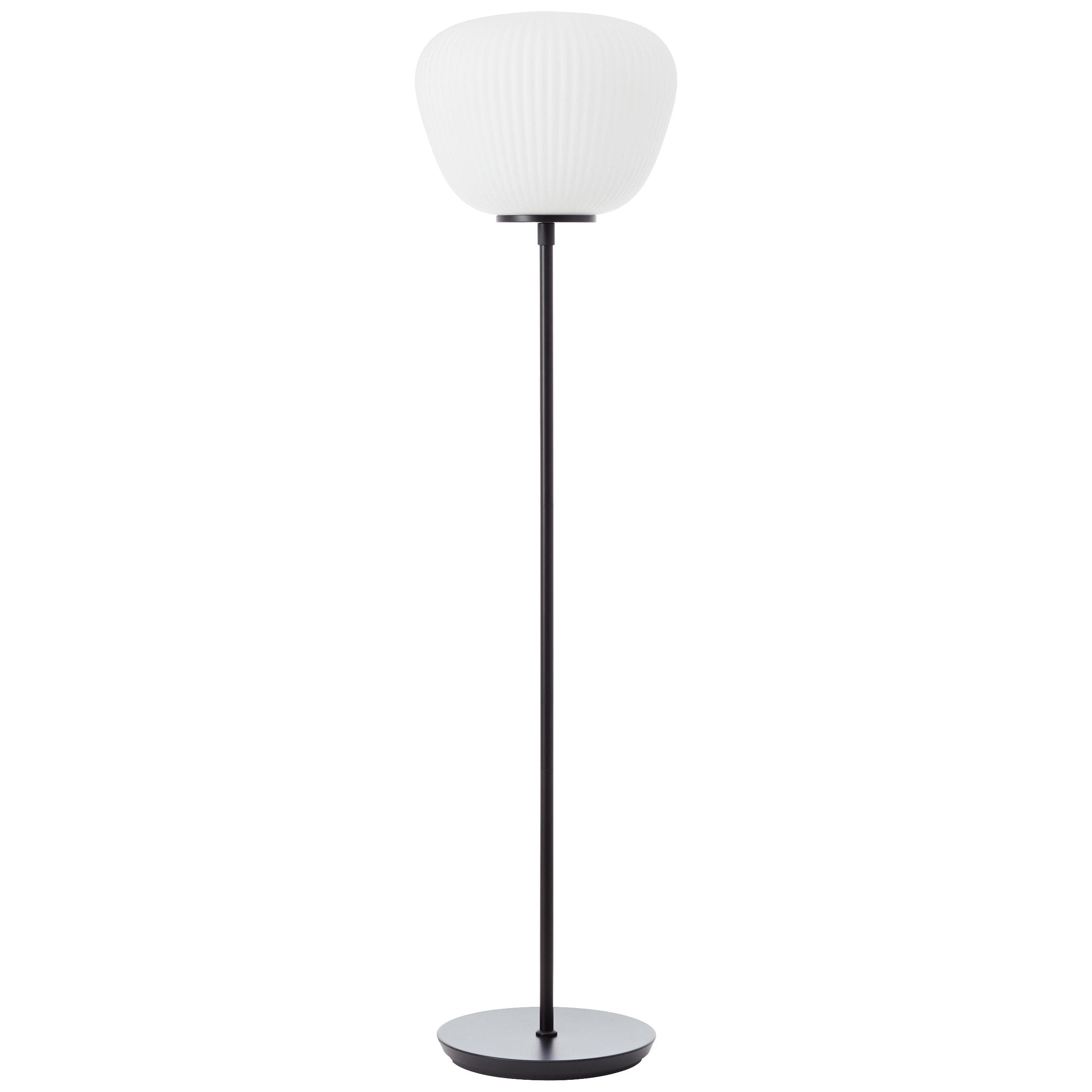Brilliant Stehlampe Kaizen Weiß Schwarz Riffelglas