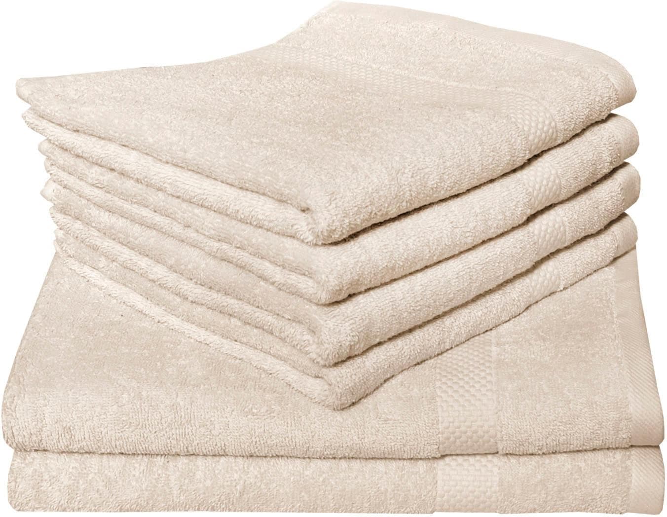 DYCKHOFF Handtuch Set Planet Beige 6-tlg. Frottier 100% Baumwolle