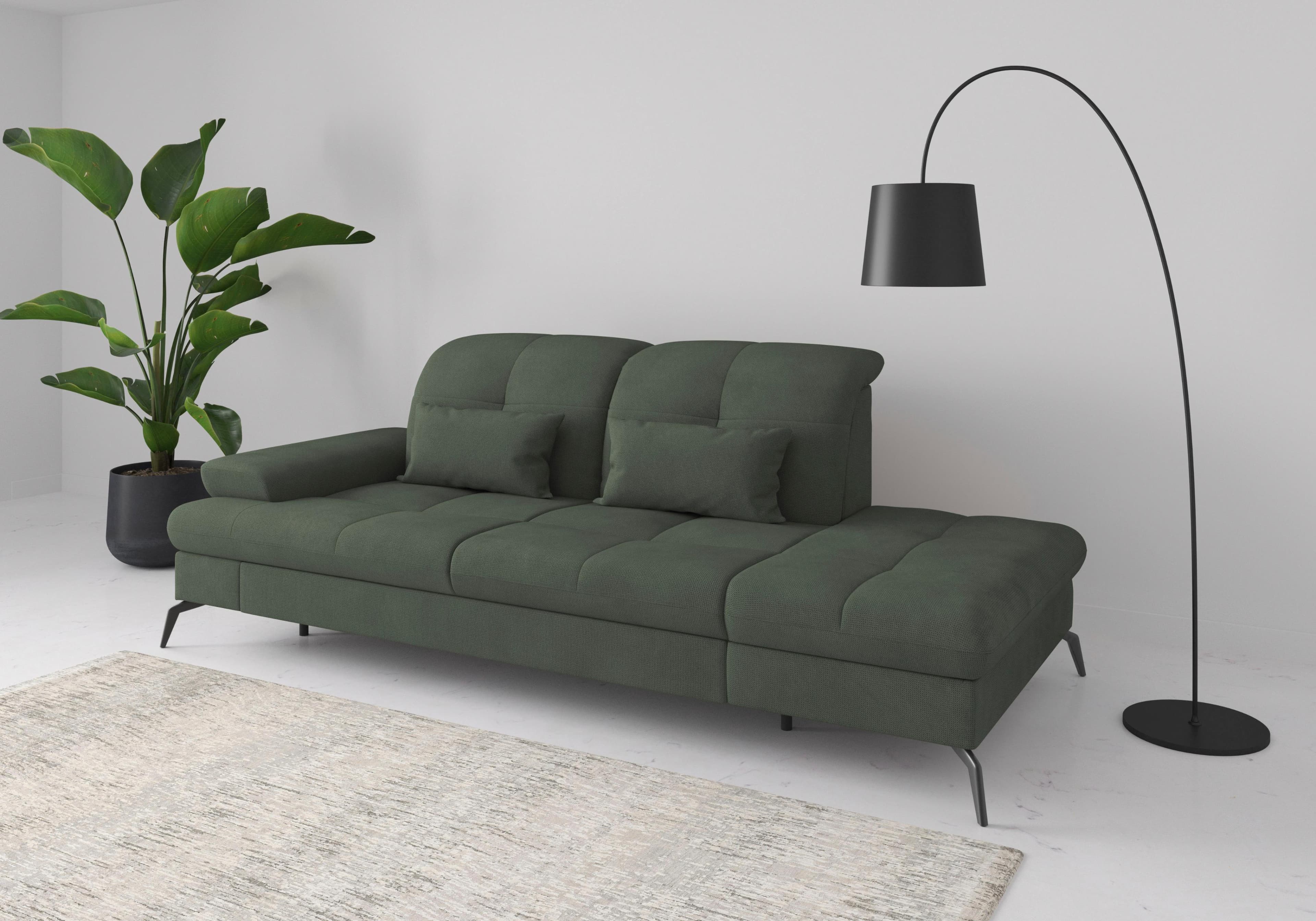 SIT & MORE Recamiere Amica Grün mit Sitztiefenverstellung