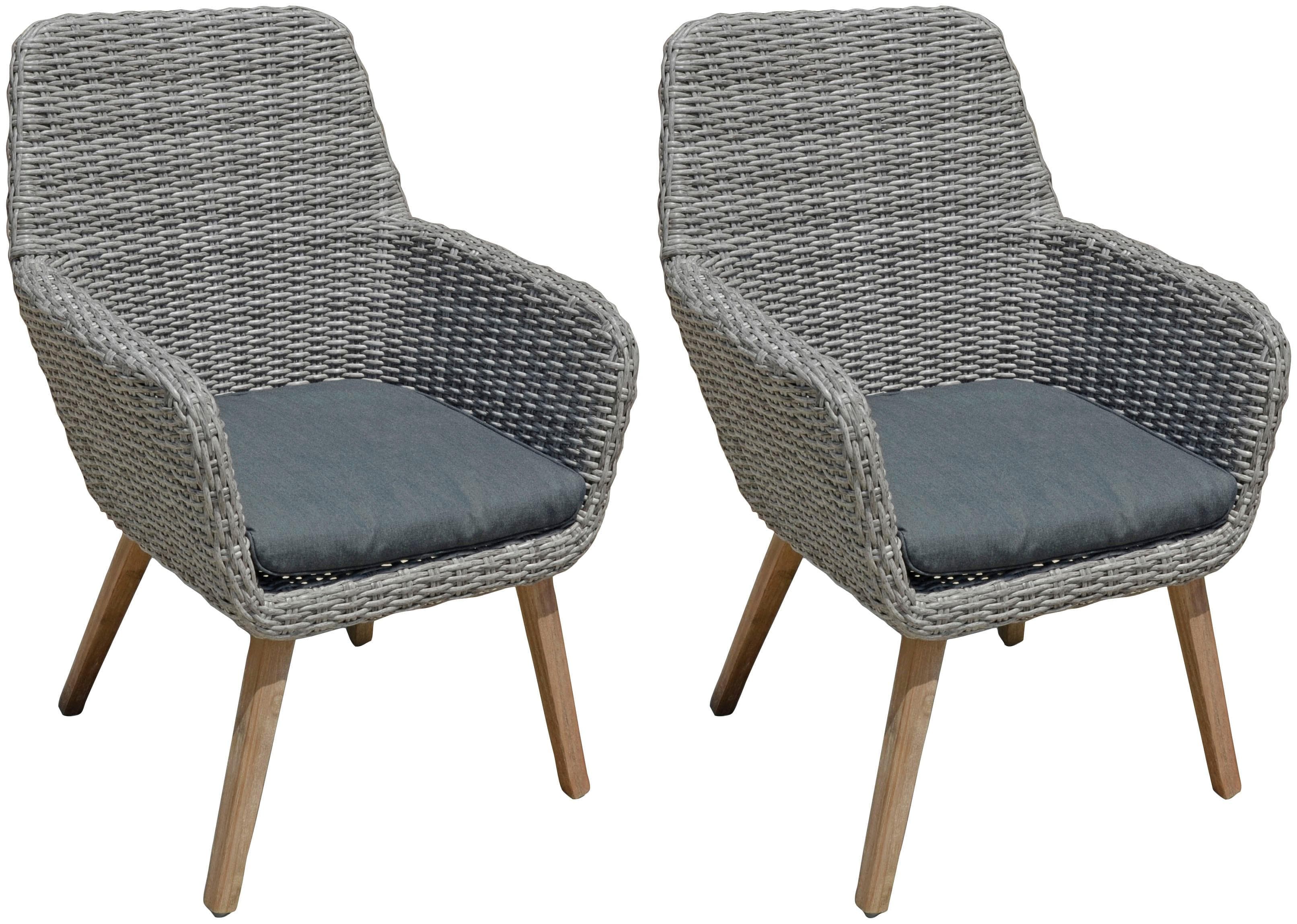 Gartensessel GARDEN PLEASURE RAPALLO Grau Polyrattan Akazie