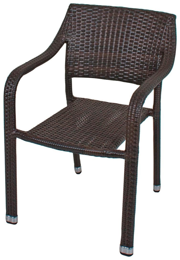 Garden Pleasure Stapelstuhl Charleston 4er Set Braun Kunststoff Aluminium
