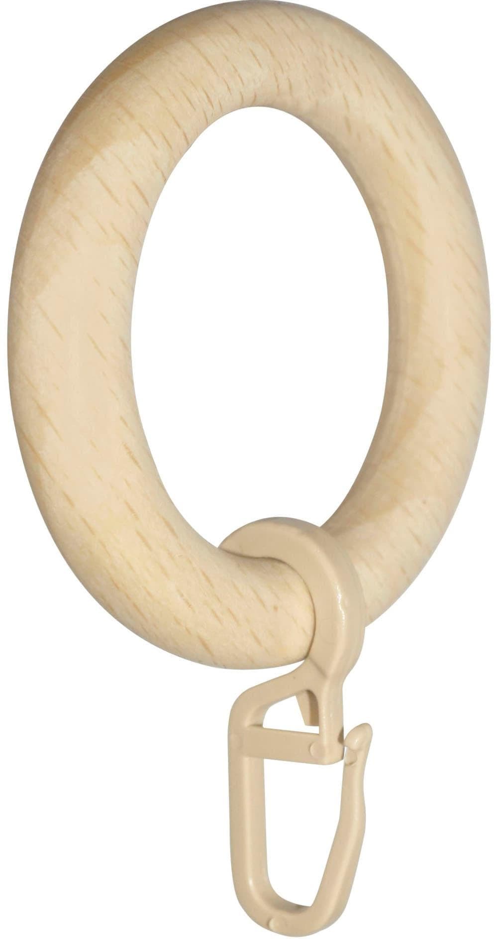 GARESA Gardinenring Holzring mit Haken Beige Natur 28cm