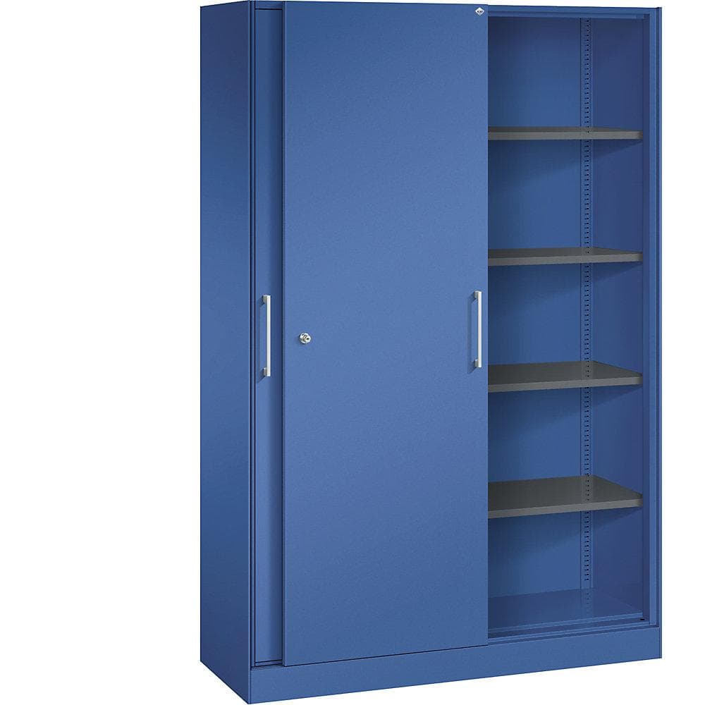 C+P Schiebetürenschrank ASISTO Stahl enzianblau
