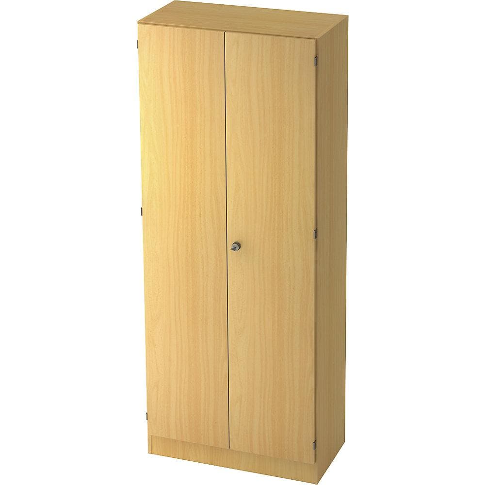 kaiserkraft Garderobenschrank Buche-Dekor mit 2 Türen und Schloss