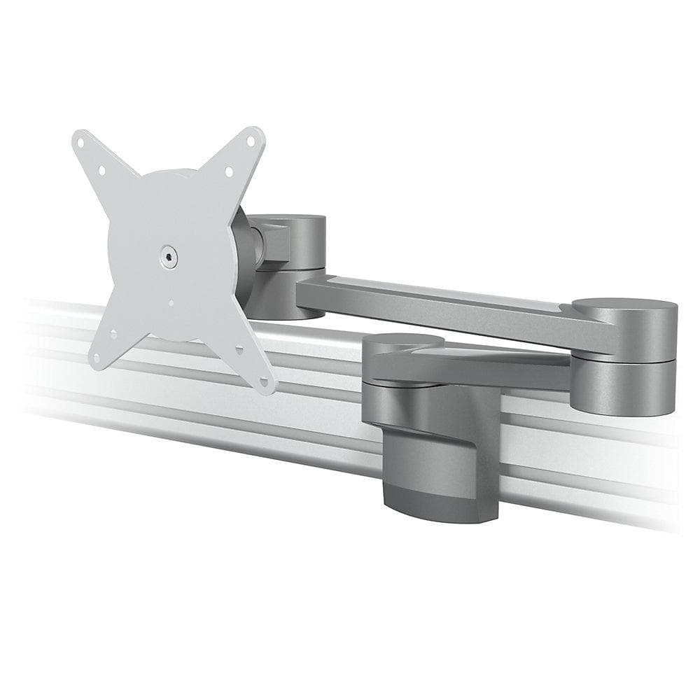Dataflex Monitorarm VIEWLITE für Schienensystem, zwei Ausleger, silber/weiß