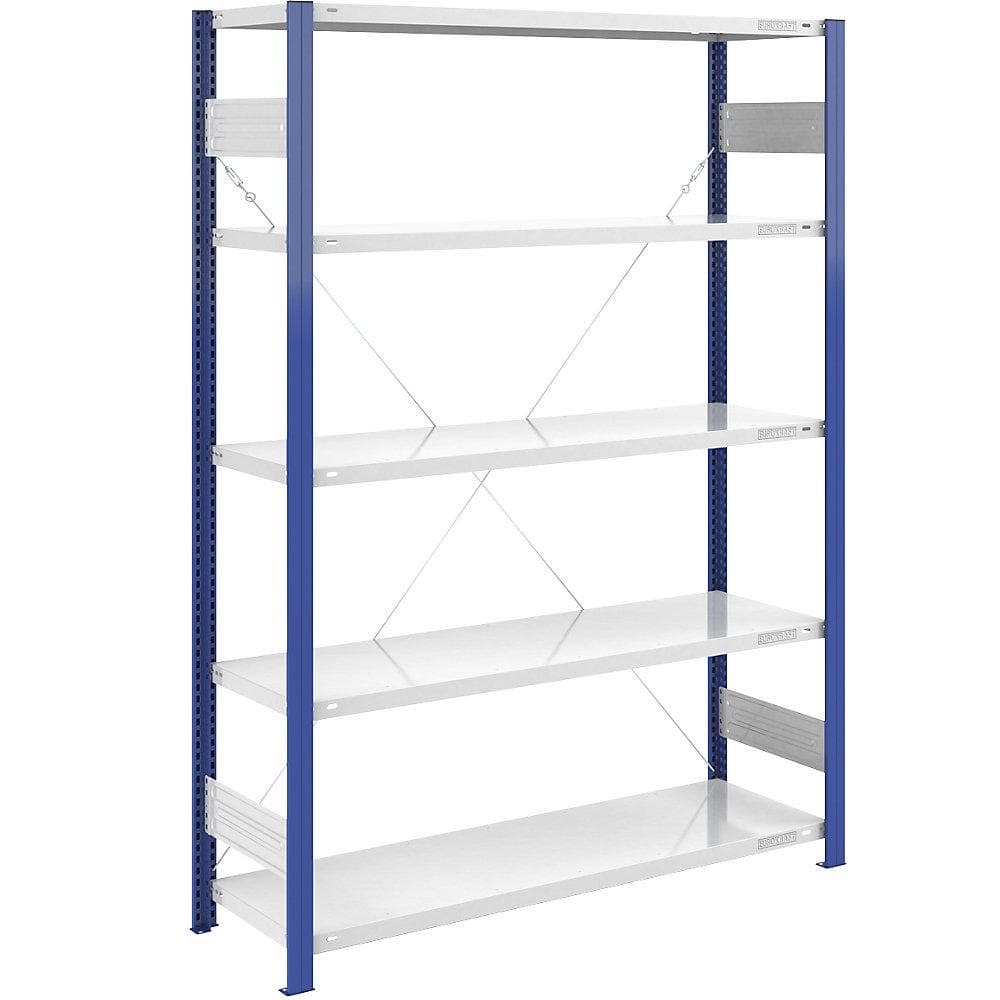 eurokraft pro Steckregal einseitig blau/grau Grundregal