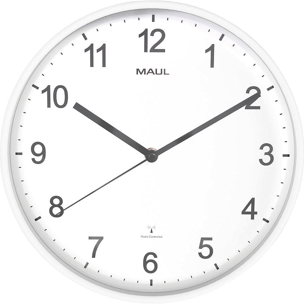 MAUL Wanduhr MAULsprint Funkuhrwerk Weiß