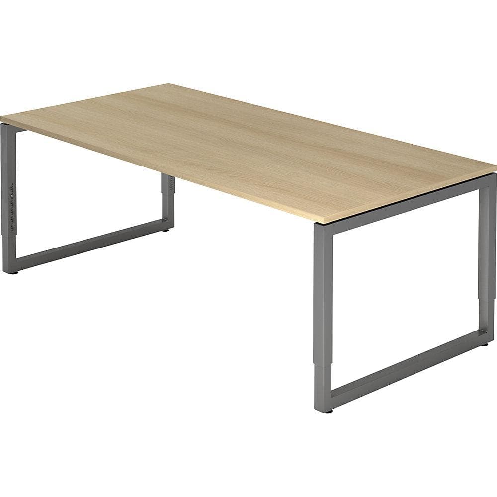 eurokraft pro Schreibtisch höhenverstellbar Eiche/Graphit