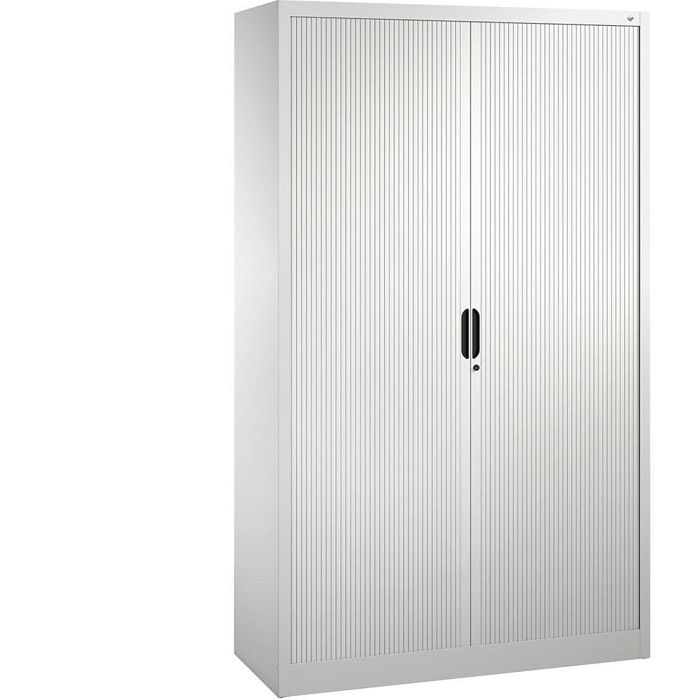 C+P Rollladenschrank mit Horizontal-Jalousie, verkehrsweiß, 4 Fachböden