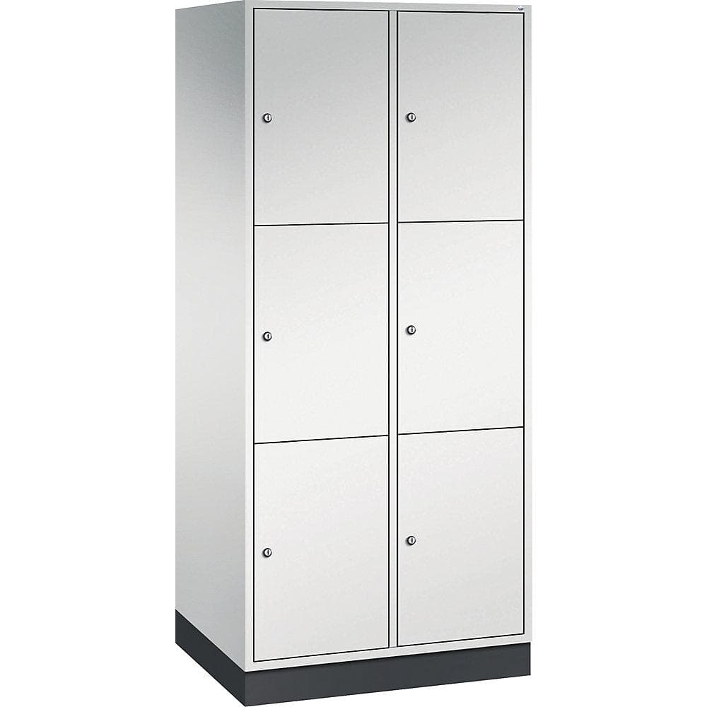 C+P Schließfachschrank Intro 3er lichtgrau mit 6 Fächern