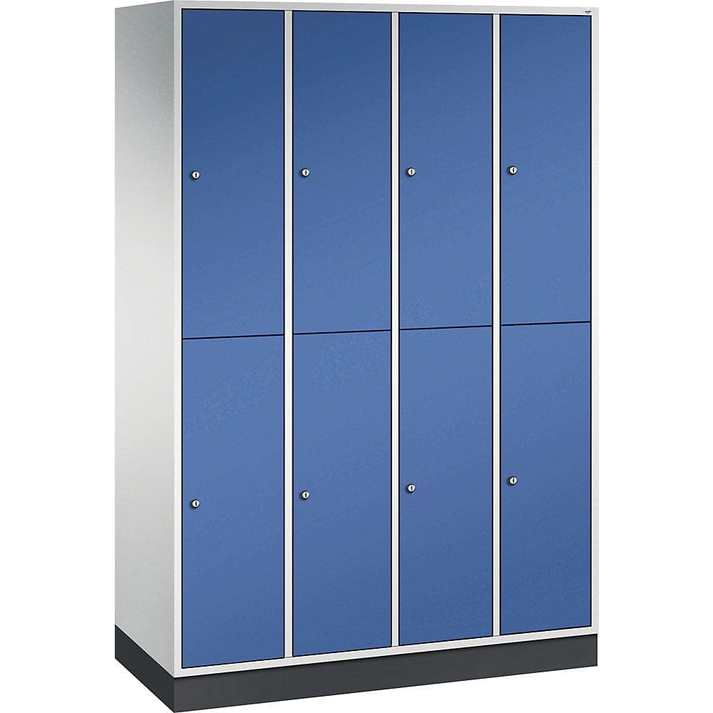 C+P Garderobenschrank Intro doppelstöckig Stahl blau grau