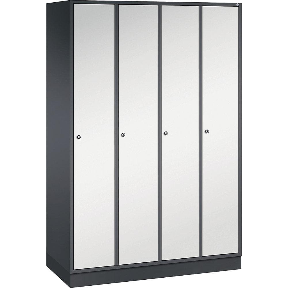 C+P Spind Intro Garderobenschrank 4 Abteile Grau/Schwarzgrau