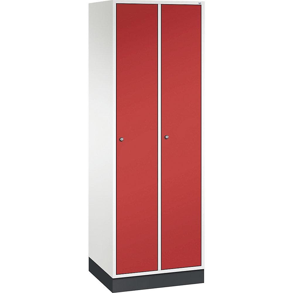 C+P Spind Intro Garderobenschrank 2 Abteile Stahl Rot/Weiß
